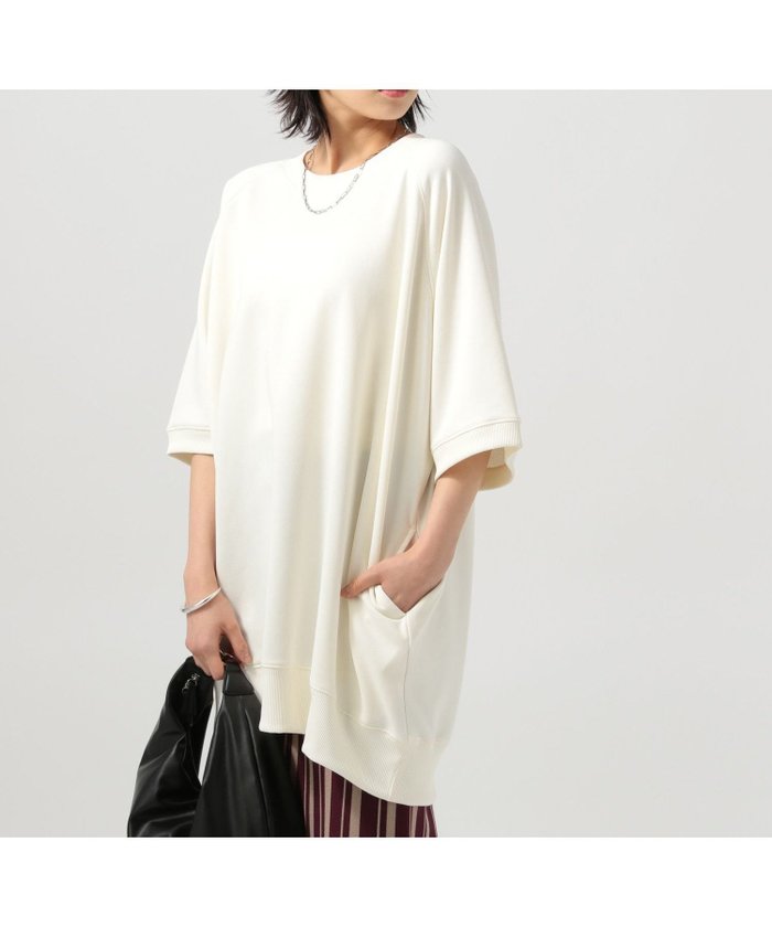 【ベイフロー/BAYFLOW】のサイドポケット付き BIG五分袖チュニック インテリア・キッズ・メンズ・レディースファッション・服の通販 founy(ファニー) https://founy.com/ ファッション Fashion レディースファッション Fashion for Women トップス・カットソー Cut & Sew Tops おすすめ Recommended / Our Picks ストレッチ Stretch, Stretchy Fabric スリーブ Sleeve, Long Sleeve / Short Sleeve タイトスカート Pencil Skirt, Tight Skirt チュニック Tunic, Long Top デニム Denim, Jeans Material ビッグ Big, Oversized ボトム Bottoms, Lower Wear ポケット Pocket, Pocket Detail 半袖 Short Sleeve, Half Sleeve |ID: prp329100004796014 ipo3291000000034795896