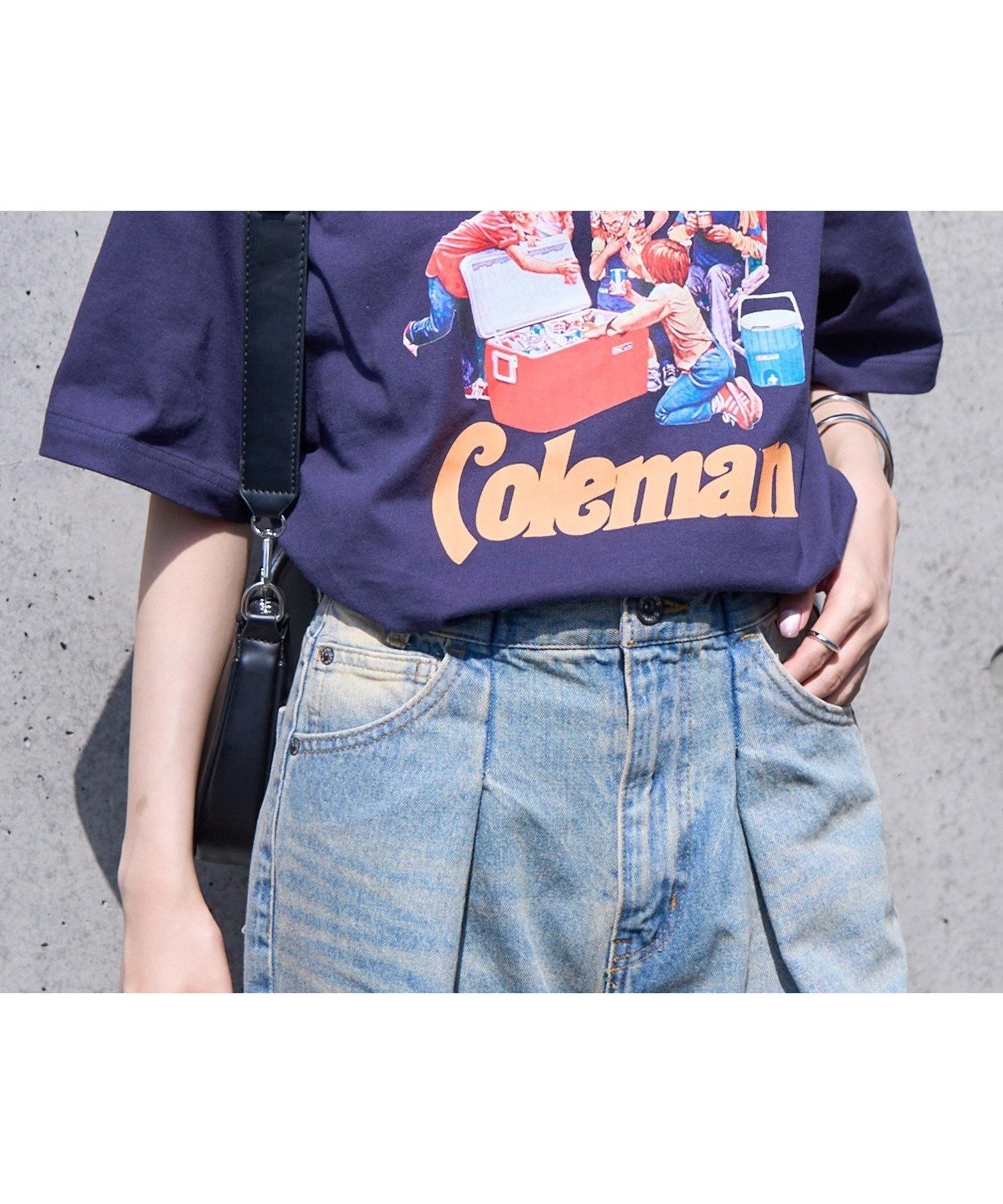 【セットアップセブン/SETUP7】のColeman/コールマンビンテージレトロプリント半袖Tシャツ インテリア・キッズ・メンズ・レディースファッション・服の通販 founy(ファニー) 　ファッション　Fashion　レディースファッション　Fashion for Women　アウター　Coat / Outerwear Collection　トップス・カットソー　Cut & Sew Tops　シャツ・ブラウス・オフィスカジュアル　Elegant Blouses & Button-Ups　ロングTシャツ・Tシャツ　Longline T-Shirts & Tees　ベスト&ジレ / 重ね着スタイル　Vests & Gilets　アウトドア　Outdoor Clothing　厚底　Platform Shoes　カーゴパンツ　Cargo Pants, Utility Pants　サングラス　Sunglasses, Shades　シューズ　Shoes, Footwear　スニーカー　Sneakers, Trainers　デニム　Denim, Jeans Material　トレンド　Trend, Trending Now　定番　Standard, Basic Item　人気　Popular, Best Seller　ハーフ　Half, Half-Length　ビッグ　Big, Oversized　プリント　Print, Printed Pattern　半袖　Short Sleeve, Half Sleeve　再入荷　Restock / Back in Stock　スマホショルダーバッグ　Smartphone Shoulder Bag　NVY|ID: prp329100004796019 ipo3291000000034795929