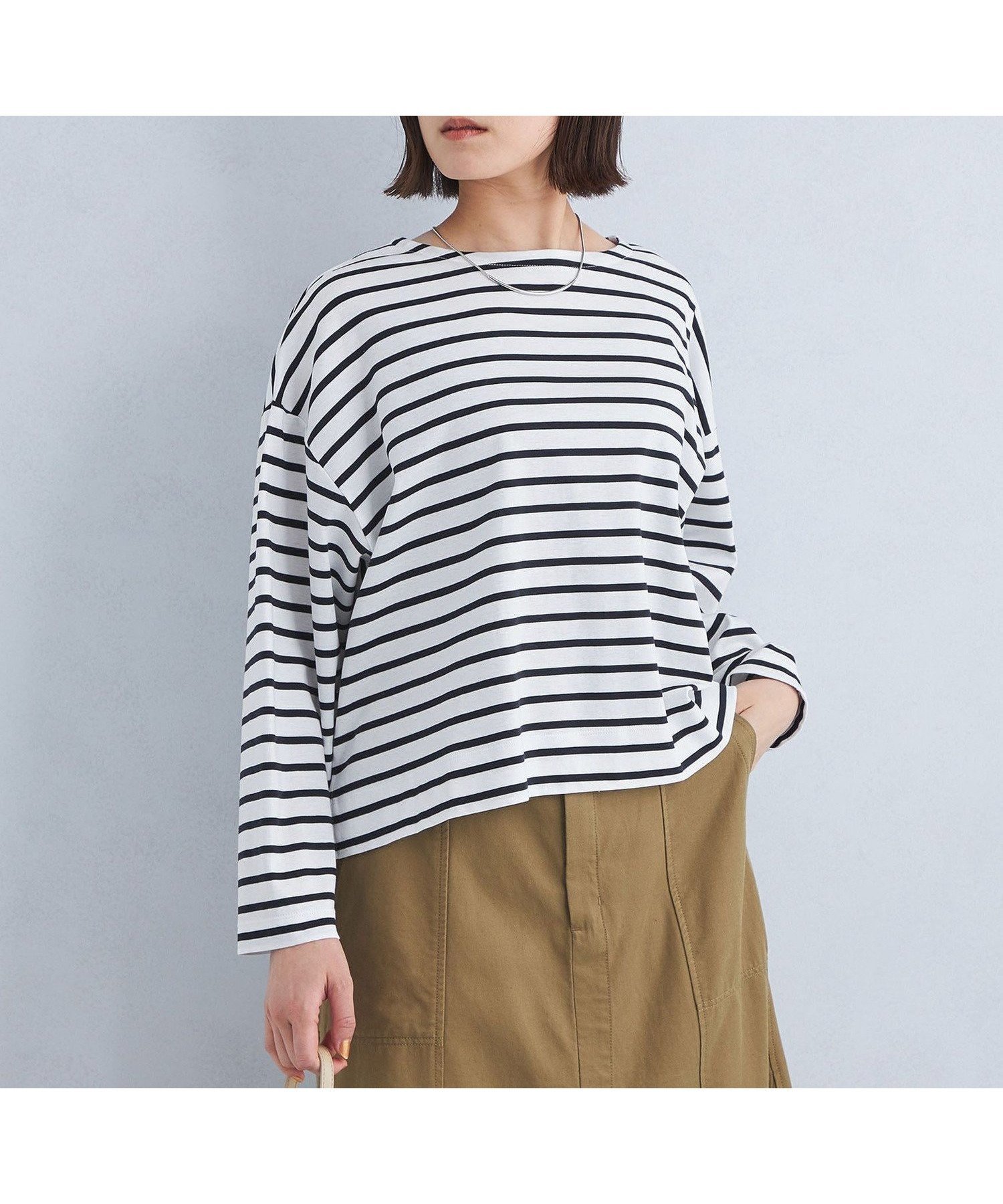 【ユナイテッドアローズ/UNITED ARROWS】のポンチ ドルマンスリーブ Tシャツ インテリア・キッズ・メンズ・レディースファッション・服の通販 founy(ファニー) 　ファッション　Fashion　レディースファッション　Fashion for Women　トップス・カットソー　Cut & Sew Tops　シャツ・ブラウス・オフィスカジュアル　Elegant Blouses & Button-Ups　ロングTシャツ・Tシャツ　Longline T-Shirts & Tees　秋　Autumn　ショルダー　Shoulder, Shoulder Strap　ドロップ　Drop Shoulder, Dropped Style　フェミニン　Feminine, Girly　フレア　Flare, Flared　ボトム　Bottoms, Lower Wear　ボーダー　Border, Stripe　ロング　Long, Long-Length　ワイド　Wide, Wide Fit　冬　Winter / This Winter　アウトレット　Outlet / Clearance　おすすめ　Recommended / Our Picks　ビジネス 仕事 通勤　Business / Work / Commuting　その他1|ID: prp329100004796034 ipo3291000000034796008