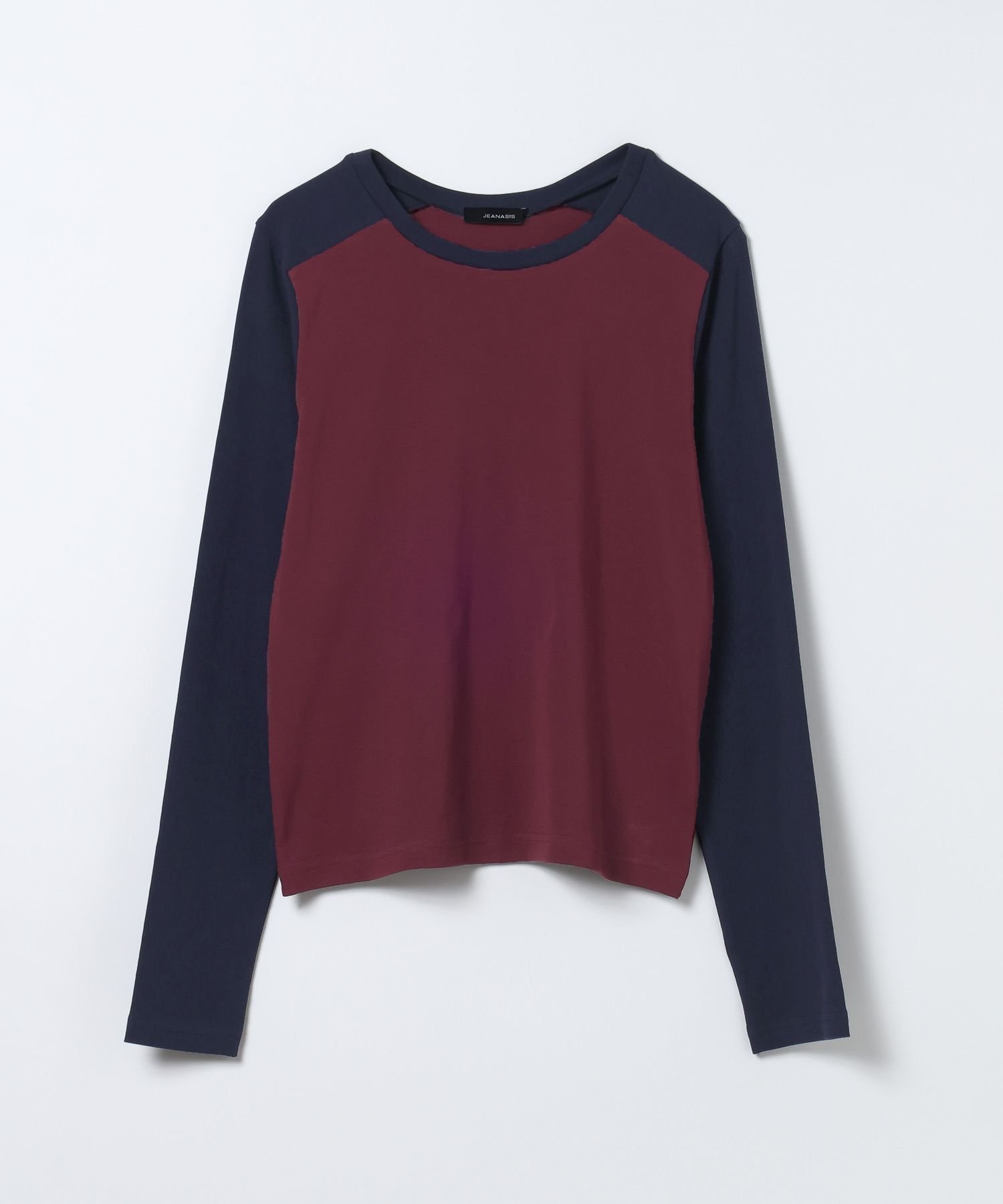 【ジーナシス/JEANASiS】のバイカラーフライスLS TEE インテリア・キッズ・メンズ・レディースファッション・服の通販 founy(ファニー) ファッション Fashion レディースファッション Fashion for Women おすすめ Recommended / Our Picks インナー Innerwear カットソー Cut and Sewn Top カーディガン Cardigan, Knitwear コンパクト Compact, Small Size シンプル Simple, Minimal デニム Denim, Jeans Material パーカー Hoodie, Parka ベスト Vest, Waistcoat 長袖 Long Sleeve, Full Sleeve ネイビー系その他|ID: prp329100004796037 ipo3291000000034796026