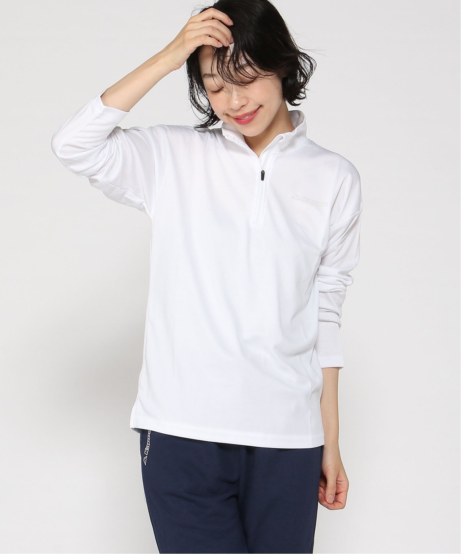 【ニッキー/nikki】のKappa/長袖ハーフジップシャツ インテリア・キッズ・メンズ・レディースファッション・服の通販 founy(ファニー) ファッション Fashion レディースファッション Fashion for Women トップス・カットソー Cut & Sew Tops シャツ・ブラウス・オフィスカジュアル Elegant Blouses & Button-Ups リラックス Relax, Relaxed Fit 長袖 Long Sleeve, Full Sleeve WT|ID: prp329100004796042 ipo3291000000034796055