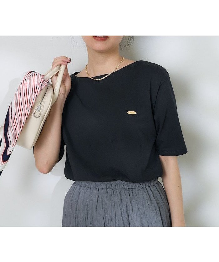 【フリークスストア/FREAK'S STORE】のゴールドプレート 5分袖Tシャツ 25SS インテリア・キッズ・メンズ・レディースファッション・服の通販 founy(ファニー) ファッション Fashion レディースファッション Fashion for Women トップス・カットソー Cut & Sew Tops シャツ・ブラウス・オフィスカジュアル Elegant Blouses & Button-Ups ロングTシャツ・Tシャツ Longline T-Shirts & Tees 2025年 2025 2025春夏・S/S Spring/Summer 2025 SS25 おすすめ Recommended / Our Picks シンプル Simple, Minimal プレート Plate, Dish 夏 Summer 定番 Standard, Basic Item S/S・春夏 SS, Spring/Summer, Warm Season ブラック|ID: prp329100004796044 ipo3291000000034796062