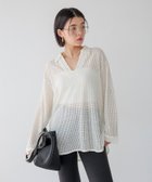 【ベイフロー/BAYFLOW】のキーネックメッシュプルオーバー オフホワイト11|ID: prp329100004796045 ipo3291000000034796064