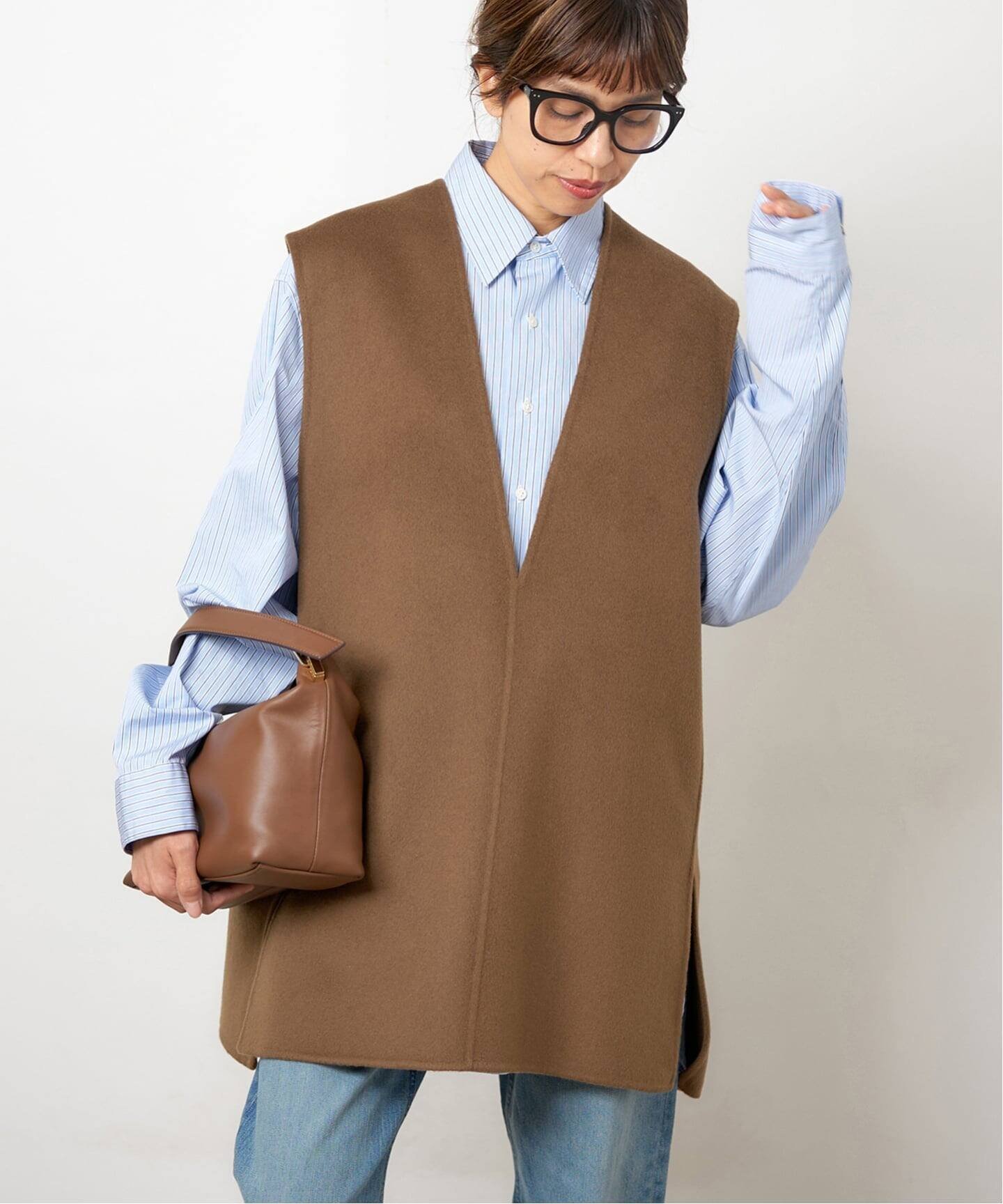 【イエナ/IENA】のSuper160ダブルフェイスベスト インテリア・キッズ・メンズ・レディースファッション・服の通販 founy(ファニー) ファッション Fashion レディースファッション Fashion for Women アウター Coat / Outerwear Collection トップス・カットソー Cut & Sew Tops ベスト&ジレ / 重ね着スタイル Vests & Gilets 今季 This Season, Current Season タートルネック Turtleneck, High Neck バランス Balance, Style Balance フォルム Silhouette, Form エレガント 上品 Elegant ビジネス 仕事 通勤 Business / Work / Commuting 2025年 2025 2025-2026秋冬・A/W Autumn/Winter 2025–26 AW25–26 ブラウン|ID: prp329100004796046 ipo3291000000034796071