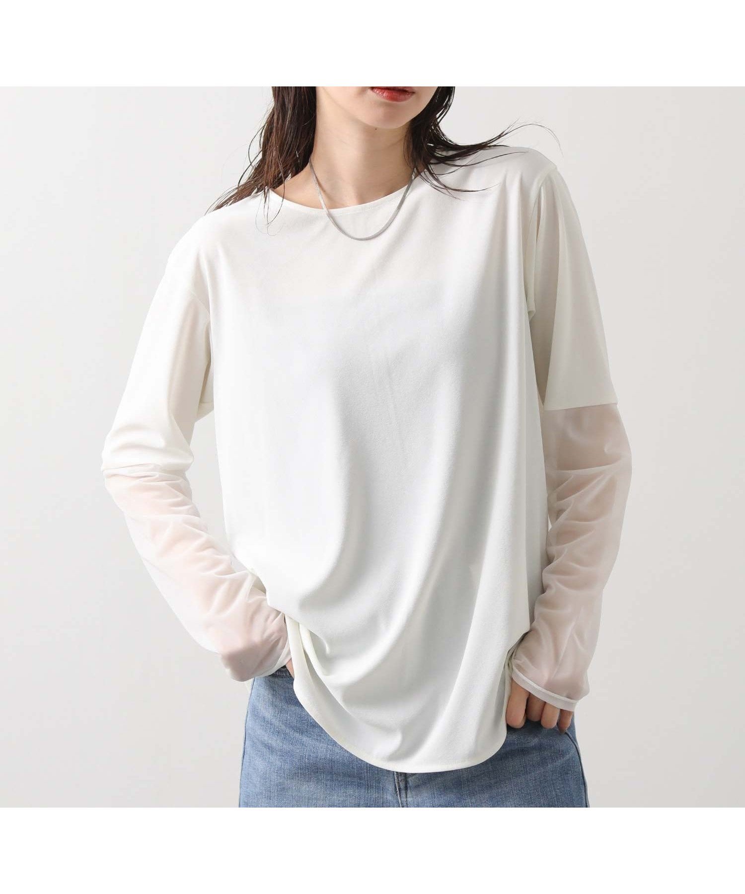 【グレディブリリアン/Gready Brilliant】のGready Brilliant/2_袖シアー裾ラウンドLS インテリア・キッズ・メンズ・レディースファッション・服の通販 founy(ファニー) 　ファッション　Fashion　レディースファッション　Fashion for Women　トップス・カットソー　Cut & Sew Tops　2025年　2025　2025春夏・S/S　Spring/Summer 2025 SS25　インナー　Innerwear　カットソー　Cut and Sewn Top　シアー　Sheer, See-Through　ストレッチ　Stretch, Stretchy Fabric　ラウンド　Round, Round Neck　リアル　Real, Realistic　人気　Popular, Best Seller　夏　Summer　春　Spring　S/S・春夏　SS, Spring/Summer, Warm Season　OFF|ID: prp329100004796065 ipo3291000000034796150