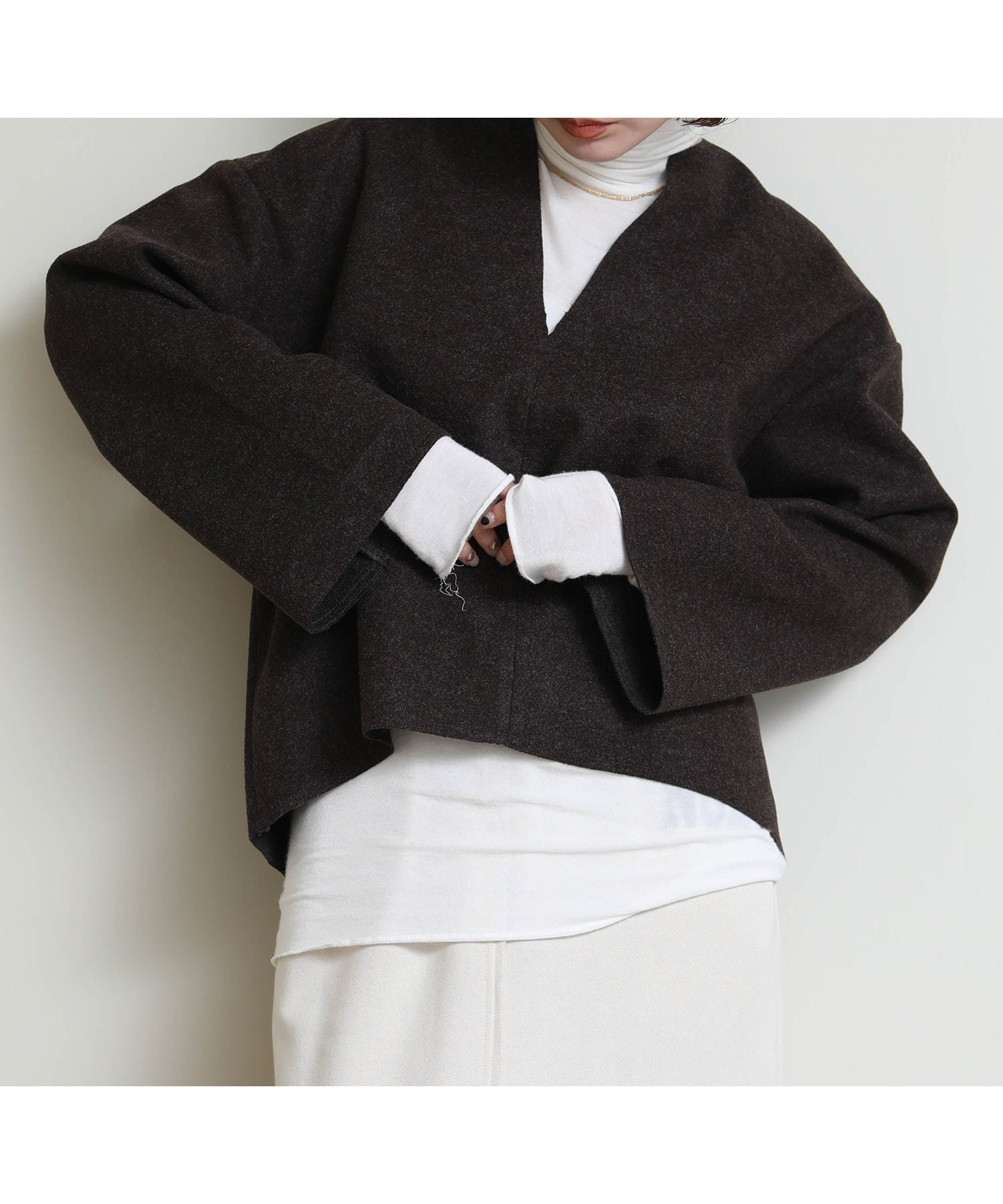 【グレディブリリアン/Gready Brilliant】のGready Brilliant/キーネックメルトンカットソー インテリア・キッズ・メンズ・レディースファッション・服の通販 founy(ファニー) ファッション Fashion レディースファッション Fashion for Women トップス・カットソー Cut & Sew Tops カットソー・ベーシックTシャツ Cut-and-Sewn Tops / Stretch Tees & Basics カットソー Cut and Sewn Top ショルダー Shoulder, Shoulder Strap ドロップ Drop Shoulder, Dropped Style ハイネック High Neck, Mock Neck メルトン Melton, Heavy Wool BRW|ID: prp329100004796088 ipo3291000000034796235