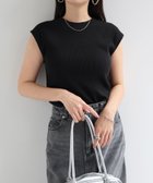 【アンドミー/andme】のテレコリブ クルーネック フレンチスリーブ Tシャツ ブラック|ID: prp329100004796099 ipo3291000000034796298