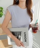 【アンドミー/andme】のテレコリブ クルーネック フレンチスリーブ Tシャツ グレーブルー|ID: prp329100004796099 ipo3291000000034796300