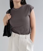 【アンドミー/andme】のテレコリブ クルーネック フレンチスリーブ Tシャツ チャコールグレー|ID: prp329100004796099 ipo3291000000034796301