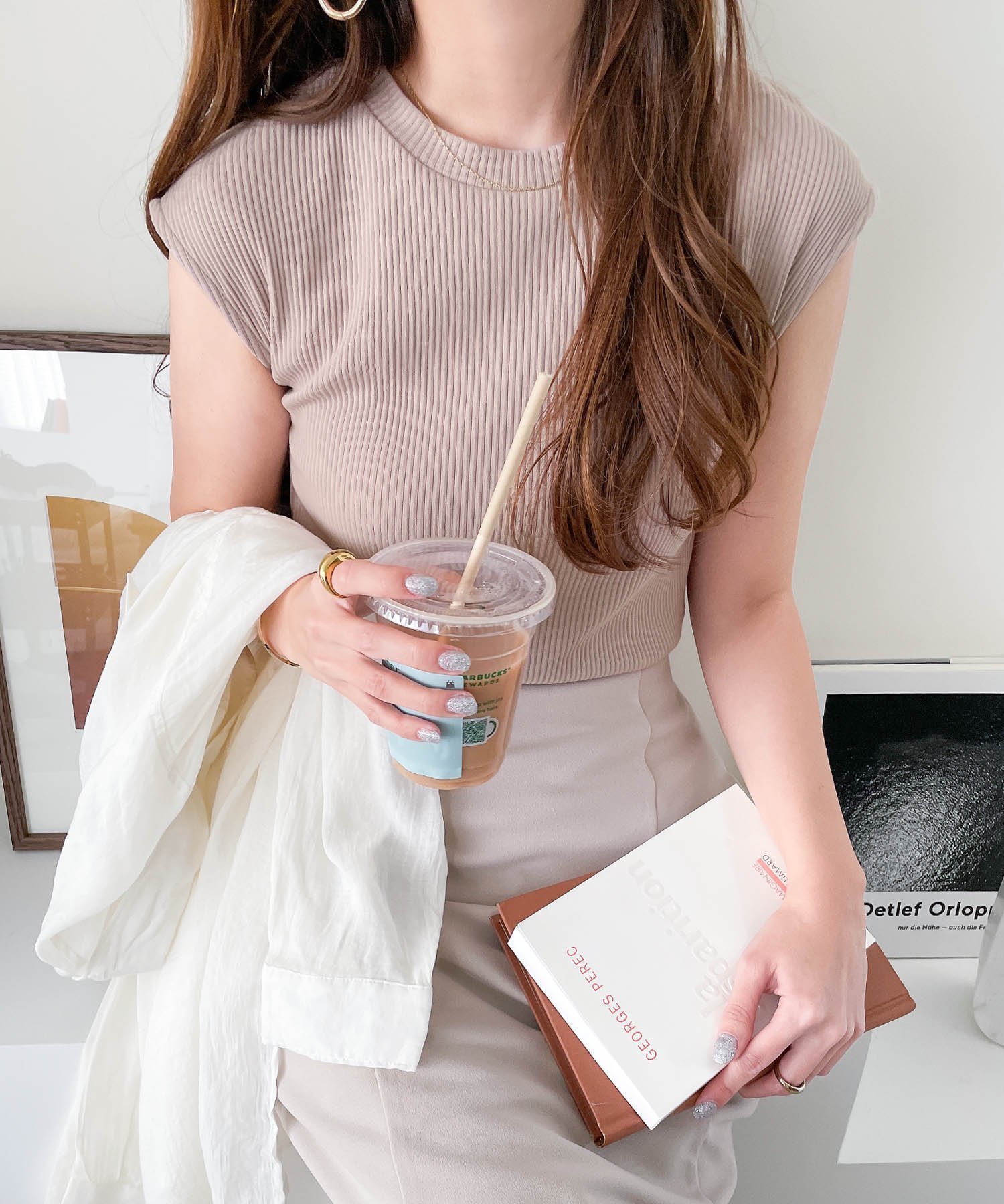 【アンドミー/andme】のテレコリブ クルーネック フレンチスリーブ Tシャツ インテリア・キッズ・メンズ・レディースファッション・服の通販 founy(ファニー) 　ファッション　Fashion　レディースファッション　Fashion for Women　トップス・カットソー　Cut & Sew Tops　シャツ・ブラウス・オフィスカジュアル　Elegant Blouses & Button-Ups　ロングTシャツ・Tシャツ　Longline T-Shirts & Tees　カットソー　Cut and Sewn Top　サロペ　Salopette, Salopette Dress　スリーブ　Sleeve, Long Sleeve / Short Sleeve　ノースリーブ　Sleeveless, No-Sleeve　フィット　Fit, Slim Fit　フェミニン　Feminine, Girly　フレンチ　French, French Style　半袖　Short Sleeve, Half Sleeve　ピンクベージュ|ID: prp329100004796099 ipo3291000000034796303