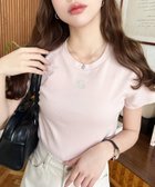 【モーメントプラス/moment+ / MEN】のワンポイント 刺繍 チビTシャツ ピンク|ID: prp329100004796106 ipo3291000000034796340