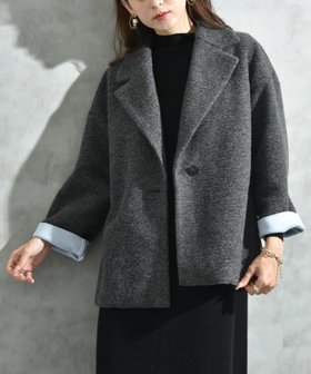 【インタープラネット/INTERPLANET】の【Seadrake】イタリアンエアリー配色ボンディングコート 人気、トレンドファッション・服の通販 founy(ファニー) ファッション Fashion レディースファッション Fashion for Women アウター Coat / Outerwear Collection コート・ロングコート・ピーコート Long Coats, Peacoats & More タートルネック Turtleneck, High Neck ボンディング Bonding, Bonded Fabric リラックス Relax, Relaxed Fit |ID:prp329100004796107