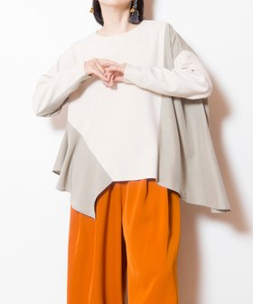 【オズモーシス/OSMOSIS】のアシンメトリー切替フレアープルオーバー 人気、トレンドファッション・服の通販 founy(ファニー) ファッション Fashion レディースファッション Fashion for Women トップス・カットソー Cut & Sew Tops カジュアルプルオーバー・ニットトップス Pullovers & Knit Tops / Casual Pullovers アシンメトリー Asymmetrical Style カットソー Cut and Sewn Top フレア Flare, Flared 再入荷 Restock / Back in Stock 切替 Switching, Contrast Panel A/W・秋冬 Autumn/Winter |ID:prp329100004796115