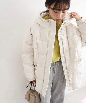 【ルクールブラン/le.coeur blanc】のストレッチフードミドルダウン 人気、トレンドファッション・服の通販 founy(ファニー) ファッション Fashion レディースファッション Fashion for Women ウェーブ Wavy Pattern ストレッチ Stretch, Stretchy Fabric ミドル Middle Length, Mid Height 軽量 Lightweight, Ultra Light |ID:prp329100004796123