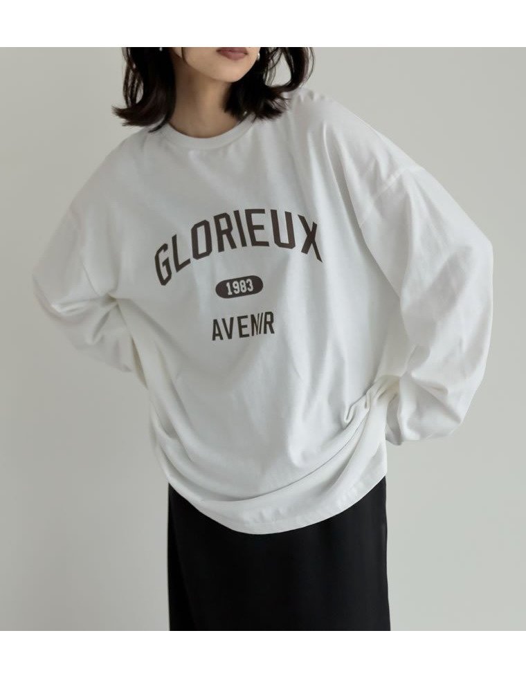 【リエディ/Re:EDIT】のコットンカレッジロゴロンT インテリア・キッズ・メンズ・レディースファッション・服の通販 founy(ファニー) ファッション Fashion レディースファッション Fashion for Women トップス・カットソー Cut & Sew Tops ロングTシャツ・Tシャツ Longline T-Shirts & Tees インナー Innerwear ジャケット Jacket, Outerwear スタイリッシュ Stylish, Fashionable バランス Balance, Style Balance ロング Long, Long-Length エレガント 上品 Elegant 長袖 Long Sleeve, Full Sleeve ホワイト×ブラウン|ID: prp329100004796233 ipo3291000000034974182