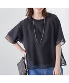 【コーエン/COEN】のチビロゴ刺繍シアーオーバーTシャツ 人気、トレンドファッション・服の通販 founy(ファニー) ファッション Fashion レディースファッション Fashion for Women トップス・カットソー Cut & Sew Tops シャツ・ブラウス・オフィスカジュアル Elegant Blouses & Button-Ups ロングTシャツ・Tシャツ Longline T-Shirts & Tees オーガンジー Organza Fabric シンプル Simple, Minimal ドッキング Docking, Mixed Material フェミニン Feminine, Girly 夏 Summer エレガント 上品 Elegant thumbnail BLACK|ID: prp329100004796252 ipo3291000000034797538