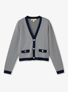 【マイケルコース/MICHAEL KORS】のタイル ジャガード カーディガン マイケルコース 人気、トレンドファッション・服の通販 founy(ファニー) ファッション Fashion レディースファッション Fashion for Women トップス・カットソー Cut & Sew Tops カーディガン・羽織り Layered Style Cardigans カーディガン Cardigan, Knitwear コレクション Collection, Seasonal Line ラグジュアリー Luxury, Elegant thumbnail BLUE|ID: prp329100004796329 ipo3291000000034798099