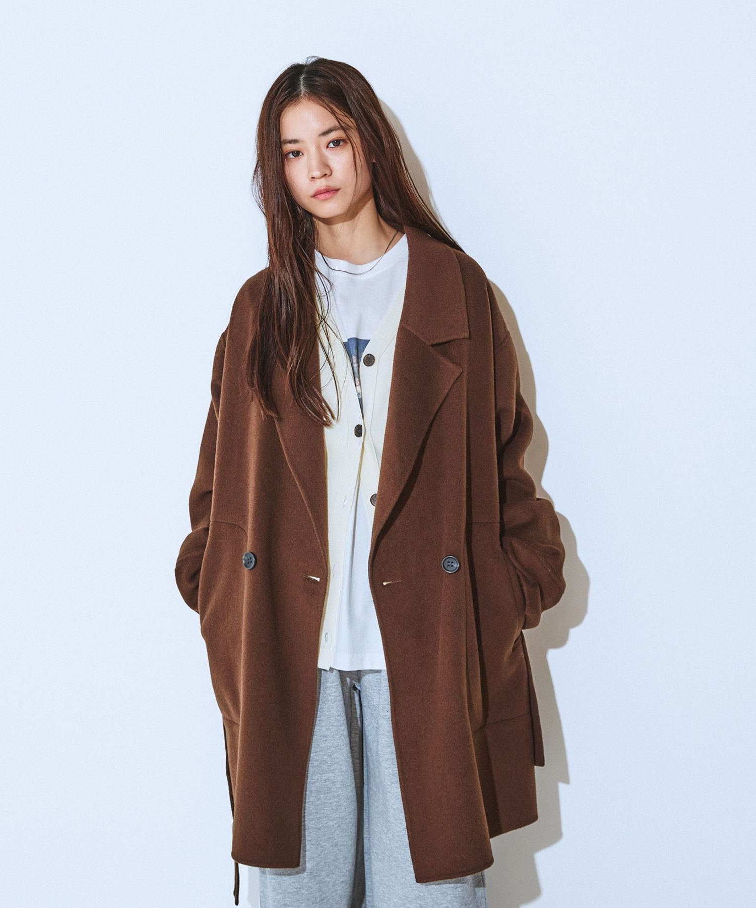 【ジーナシス/JEANASiS】のショートビーバーウールミドルコート インテリア・キッズ・メンズ・レディースファッション・服の通販 founy(ファニー) ファッション Fashion レディースファッション Fashion for Women アウター Coat / Outerwear Collection コート・ロングコート・ピーコート Long Coats, Peacoats & More インナー Innerwear ショート Short, Short Length ダウン Down, Puffer ベーシック Basic, Essential ボトム Bottoms, Lower Wear ポンチョ Poncho, Cape Style ミドル Middle Length, Mid Height ワイド Wide, Wide Fit 冬 Winter / This Winter ブラウン|ID: prp329100004796334 ipo3291000000034798161