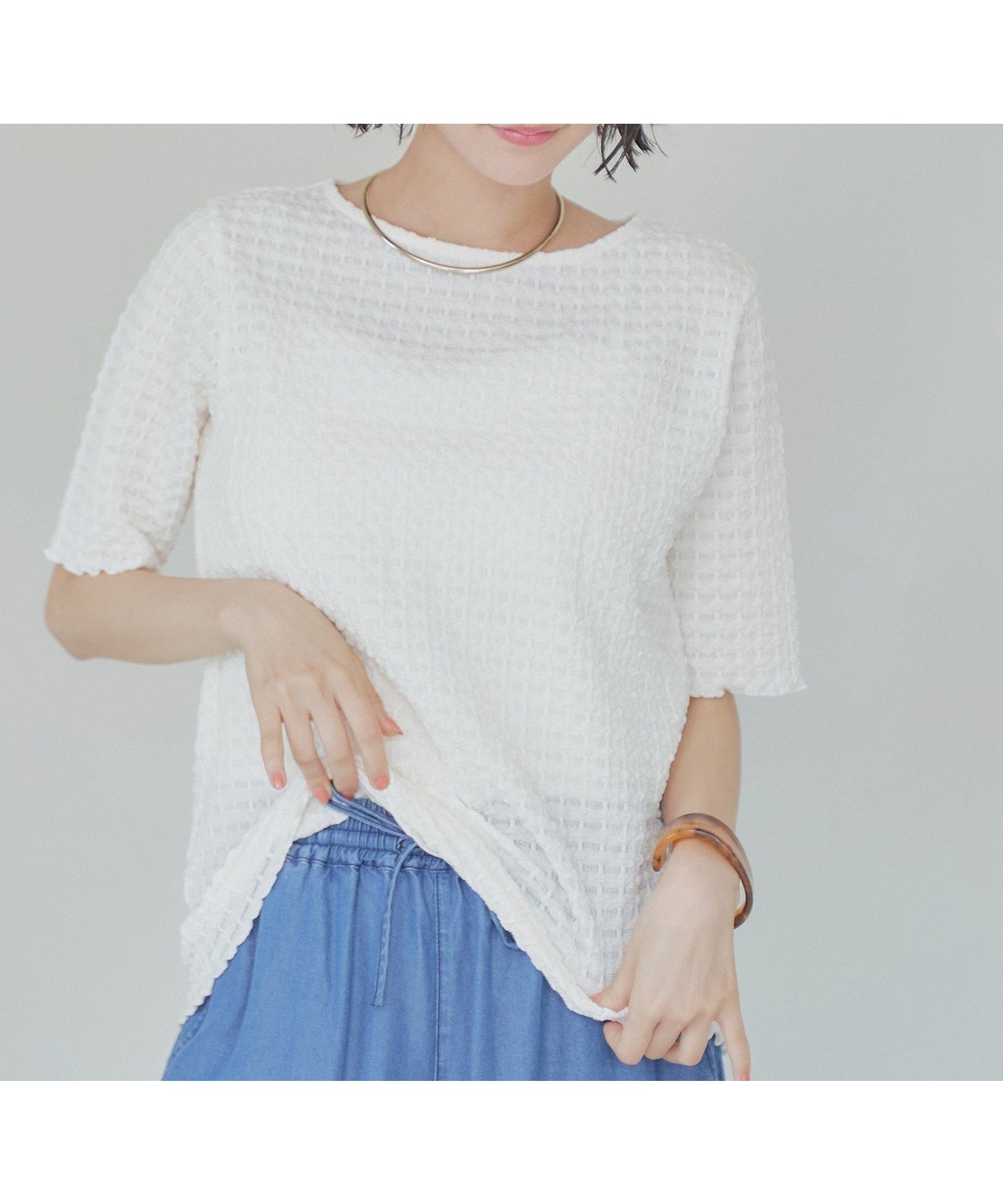 【コーエン/COEN】のポコポコハーフスリーブTシャツ 人気、トレンドファッション・服の通販 founy(ファニー) 　ファッション　Fashion　レディースファッション　Fashion for Women　トップス・カットソー　Cut & Sew Tops　シャツ・ブラウス・オフィスカジュアル　Elegant Blouses & Button-Ups　ロングTシャツ・Tシャツ　Longline T-Shirts & Tees　インナー　Innerwear　カットソー　Cut and Sewn Top　シンプル　Simple, Minimal　人気　Popular, Best Seller　ベーシック　Basic, Essential　半袖　Short Sleeve, Half Sleeve　おすすめ　Recommended / Our Picks　夏　Summer　 other-1|ID: prp329100004796353 ipo3291000000034798339