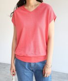 【アンドミー/andme】のVネック フレンチスリーブ ニットソー トップス コーラルレッド|ID: prp329100004796358 ipo3291000000034798391