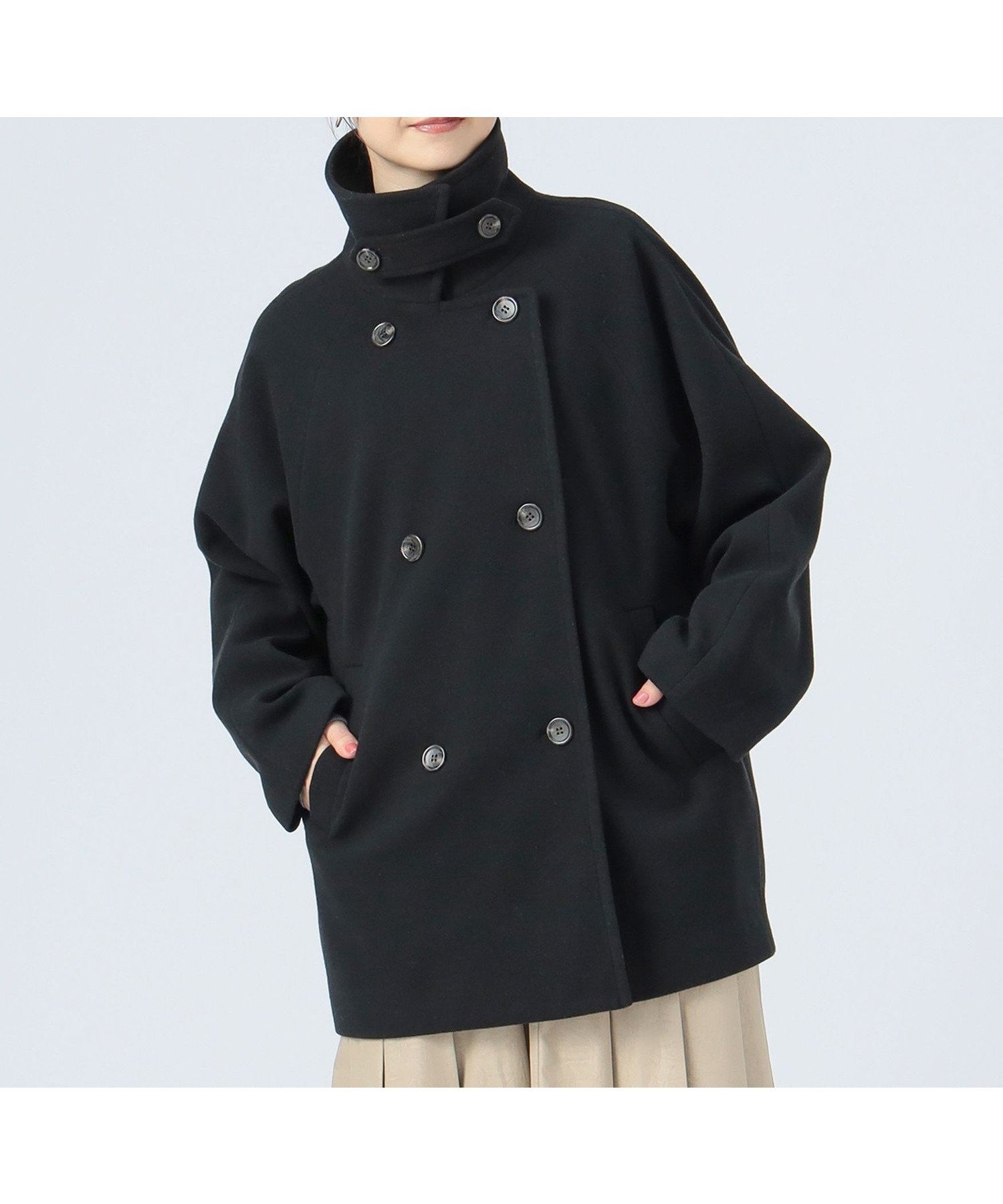 【ビームス ハート/BEAMS HEART】のミドル スタンド コート インテリア・キッズ・メンズ・レディースファッション・服の通販 founy(ファニー) 　ファッション　Fashion　レディースファッション　Fashion for Women　アウター　Coat / Outerwear Collection　コート・ロングコート・ピーコート　Long Coats, Peacoats & More　ショート　Short, Short Length　スタンド　Stand Collar, Upright Stand　スラックス　Slacks, Dress Pants　デニム　Denim, Jeans Material　ミドル　Middle Length, Mid Height　エレガント 上品　Elegant　BLACK|ID: prp329100004796378 ipo3291000000034798578