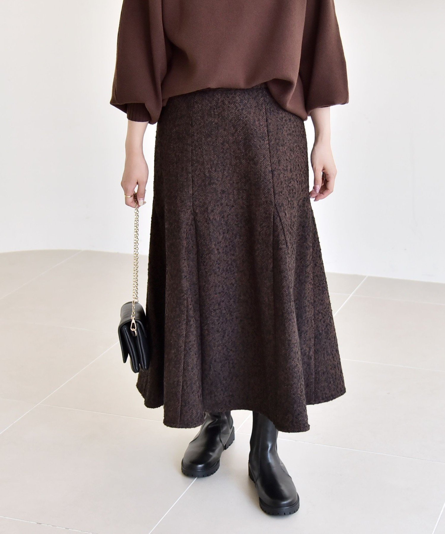 【シップス フォー ウィメン/SHIPS】のquaranciel ツイード フレア スカート インテリア・キッズ・メンズ・レディースファッション・服の通販 founy(ファニー) ファッション Fashion レディースファッション Fashion for Women スカート Skirts Aライン・フレアスカート A-Line & Flared Skirts クラシカル Classical, Vintage-Inspired コンパクト Compact, Small Size ショート Short, Short Length セットアップ Set-Up, Coordinated Outfit ソックス Socks, Hosiery タートルネック Turtleneck, High Neck ツイード Twill, Twill Weave フレア Flare, Flared ブルゾン Blouson, Bomber Jacket リブニット Rib Knit, Ribbed Knit ロング Long, Long-Length おすすめ Recommended / Our Picks 2025年 2025 2025-2026秋冬・A/W Autumn/Winter 2025–26 AW25–26 ブラウン|ID: prp329100004796445 ipo3291000000034881322