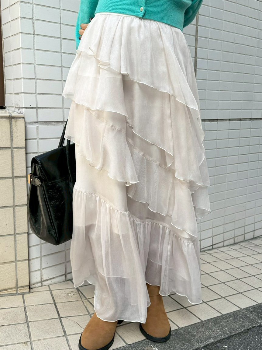【リリーブラウン/Lily Brown】のブライトシアーラッフルスカート 人気、トレンドファッション・服の通販 founy(ファニー) ファッション Fashion レディースファッション Fashion for Women スカート Skirts アシンメトリー Asymmetrical Style スマート Smart, Elegant ドレープ Drape, Draping Fabric ホリデーシーズン Holiday Season ラッフル Ruffle, Frill リラックス Relax, Relaxed Fit エレガント 上品 Elegant 人気 Popular, Best Seller 冬 Winter / This Winter other-1|ID: prp329100004796457 ipo3291000000034881777