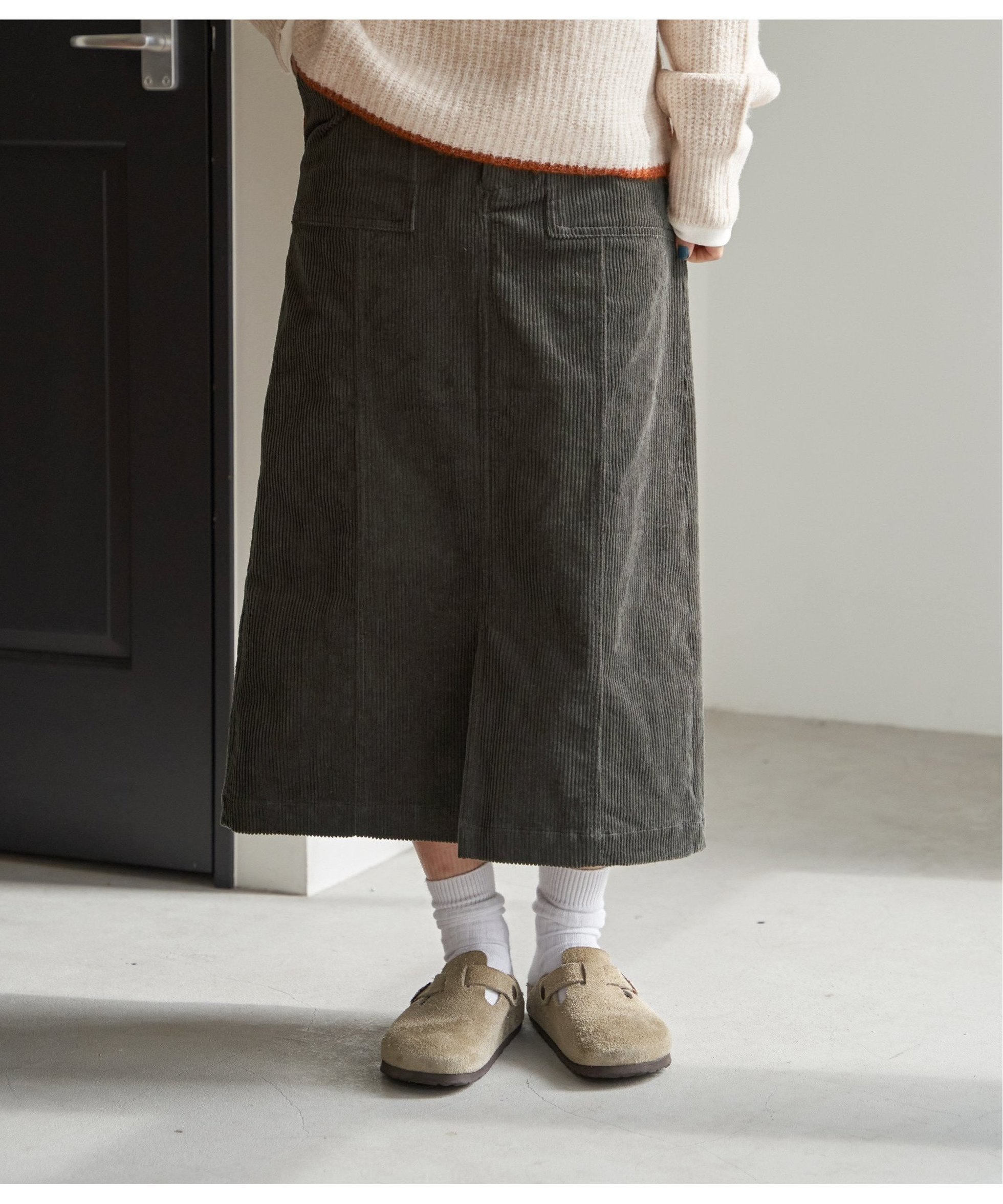 【エルビーシー/LBC】のコーデュロイベイカーIラインスカート インテリア・キッズ・メンズ・レディースファッション・服の通販 founy(ファニー) ファッション Fashion レディースファッション Fashion for Women スカート Skirts コーデュロイ Corduroy, Cord Fabric スウェット / スエット Sweatshirt, Sweatwear フロント Front, Front Design 冬 Winter / This Winter 定番 Standard, Basic Item チャコール|ID: prp329100004796510 ipo3291000000034799633