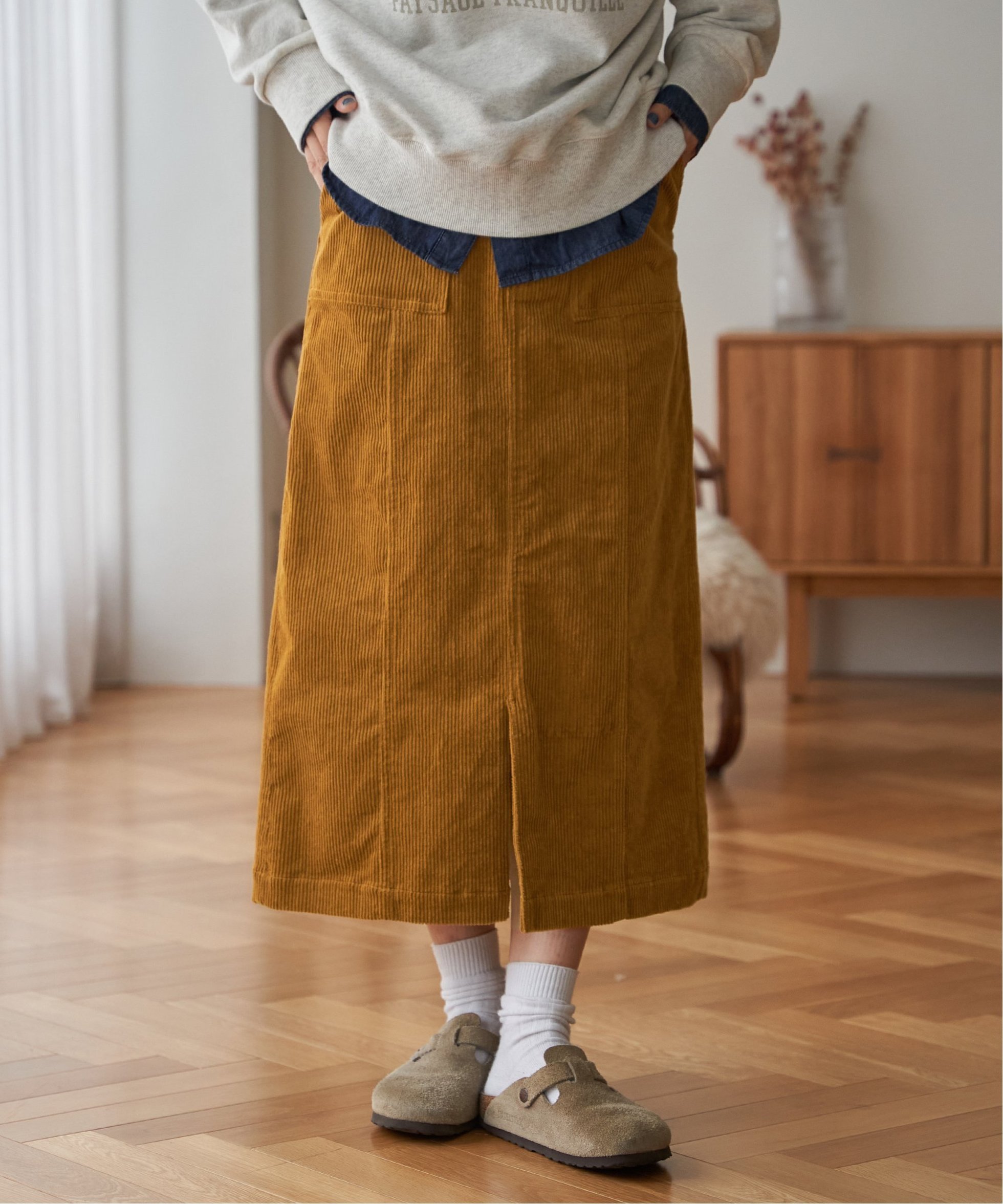 【エルビーシー/LBC】のコーデュロイベイカーIラインスカート インテリア・キッズ・メンズ・レディースファッション・服の通販 founy(ファニー) ファッション Fashion レディースファッション Fashion for Women スカート Skirts コーデュロイ Corduroy, Cord Fabric スウェット / スエット Sweatshirt, Sweatwear フロント Front, Front Design 冬 Winter / This Winter 定番 Standard, Basic Item キャメル|ID: prp329100004796510 ipo3291000000034799637