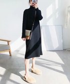 【ミニミニストア/miniministore】のリブニット ワンピース ハイネック 無地 ブラック|ID: prp329100004796519 ipo3291000000034853506