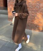 【ミニミニストア/miniministore】の裏起毛 ロングパーカーワンピース 着やせ ブラウン|ID: prp329100004796536 ipo3291000000035098622