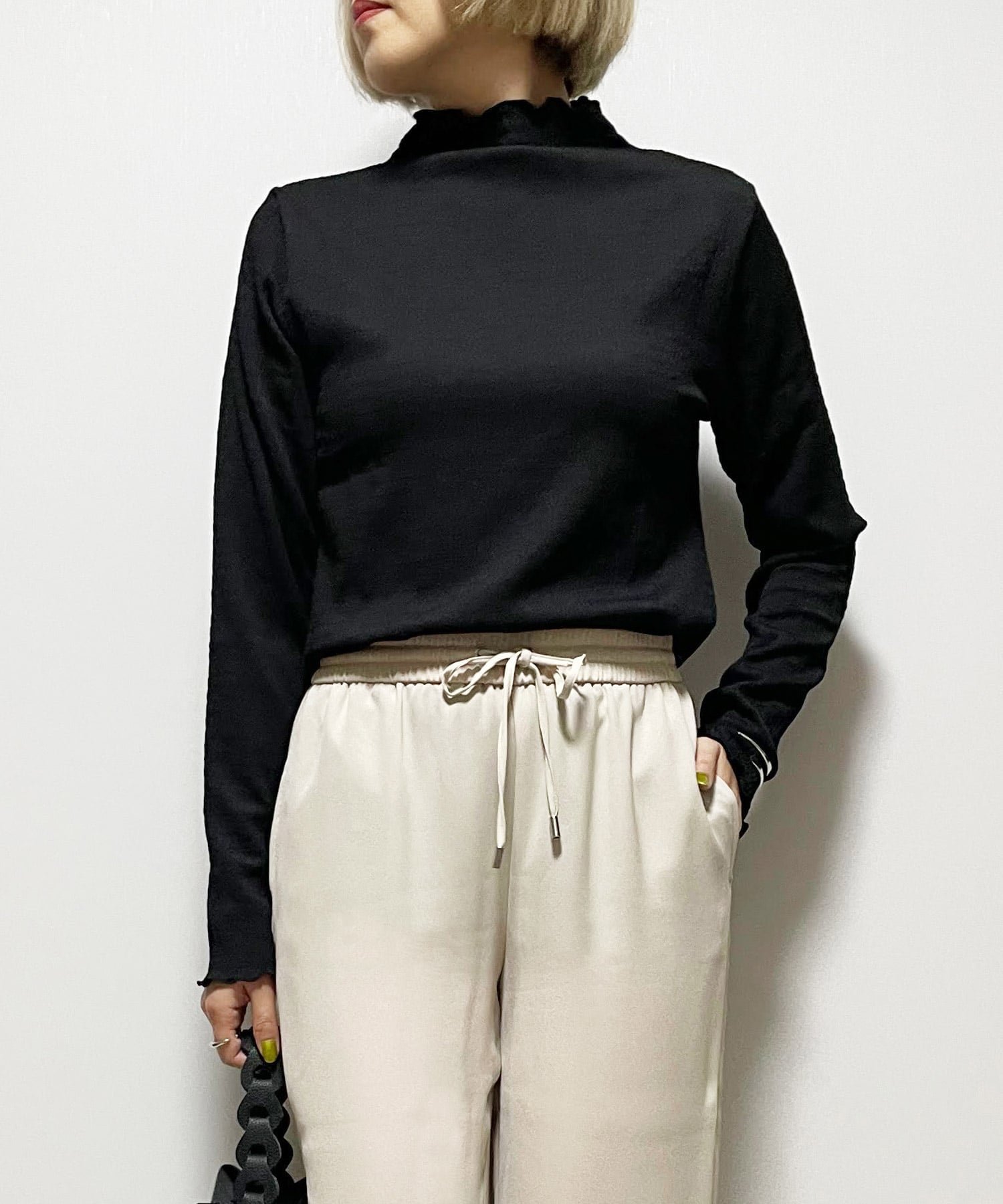 【リラクロ/relaclo】のmitis/カットシャーリングボトルネックロンT インテリア・キッズ・メンズ・レディースファッション・服の通販 founy(ファニー) ファッション Fashion レディースファッション Fashion for Women トップス・カットソー Cut & Sew Tops ロングTシャツ・Tシャツ Longline T-Shirts & Tees インナー Innerwear ベスト Vest, Waistcoat ベーシック Basic, Essential ボトルネック Bottle Neck, Mock Neck 定番 Standard, Basic Item ブラック|ID: prp329100004796537 ipo3291000000034799857