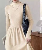 【ミニミニストア/miniministore】のミドル丈ニットワンピースハイネックワンピ ベージュ|ID: prp329100004796548 ipo3291000000034853447