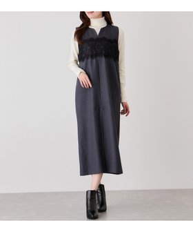 【ジャイロ/JAYRO】のスラブツイルレース切替ワンピース 人気、トレンドファッション・服の通販 founy(ファニー) ファッション Fashion レディースファッション Fashion for Women ワンピース Dresses インナー Innerwear エレガント 上品 Elegant カッティング Cutting Detail カットソー Cut and Sewn Top 切替 Switching, Contrast Panel シアー Sheer, See-Through ショート Short, Short Length シンプル Simple, Minimal ジャケット Jacket, Outerwear タートルネック Turtleneck, High Neck フロント Front, Front Design ポケット Pocket, Pocket Detail メランジ Melange, Mixed Yarn レース Lace, Lace Fabric 冬 Winter / This Winter A/W・秋冬 Autumn/Winter |ID:prp329100004796554