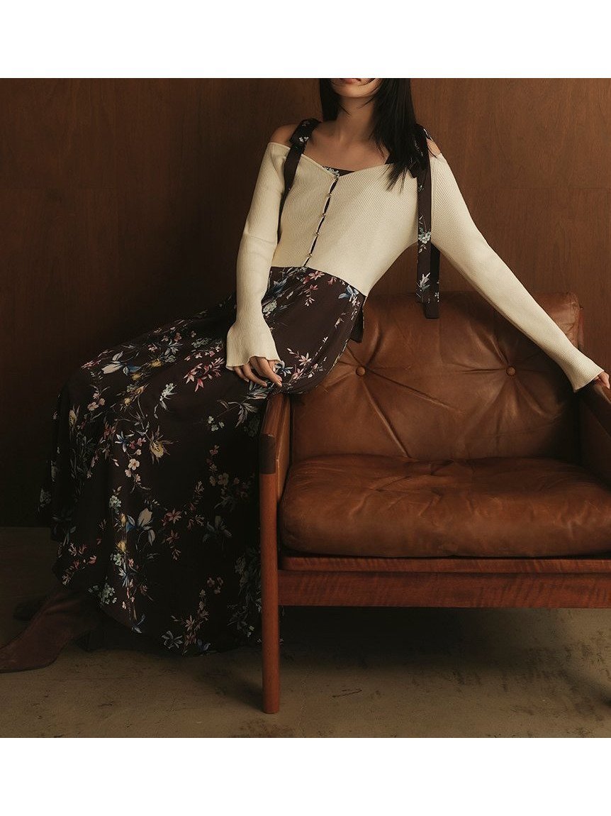 【フレイ アイディー/FRAY I.D】の【限定カラー・00サイズ】リボンディテールフローラルワンピース インテリア・キッズ・メンズ・レディースファッション・服の通販 founy(ファニー) 　ファッション　Fashion　レディースファッション　Fashion for Women　ワンピース　Dresses　秋　Autumn　コレクション　Collection, Seasonal Line　サテン　Satin, Glossy Fabric　シンプル　Simple, Minimal　スマート　Smart, Elegant　ドット　Polka Dot, Dot Pattern　ビッグ　Big, Oversized　フレア　Flare, Flared　リボン　Ribbon, Bow　エレガント 上品　Elegant　BRW[058]|ID: prp329100004796557 ipo3291000000035836007