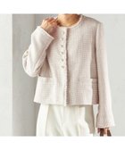 【シップス フォー ウィメン/SHIPS】のトライスピン 杢 ツイード パール モチーフ ボタン ジャケット(セレモニー対応可) ライトグレー|ID: prp329100004796561 ipo3291000000034851430