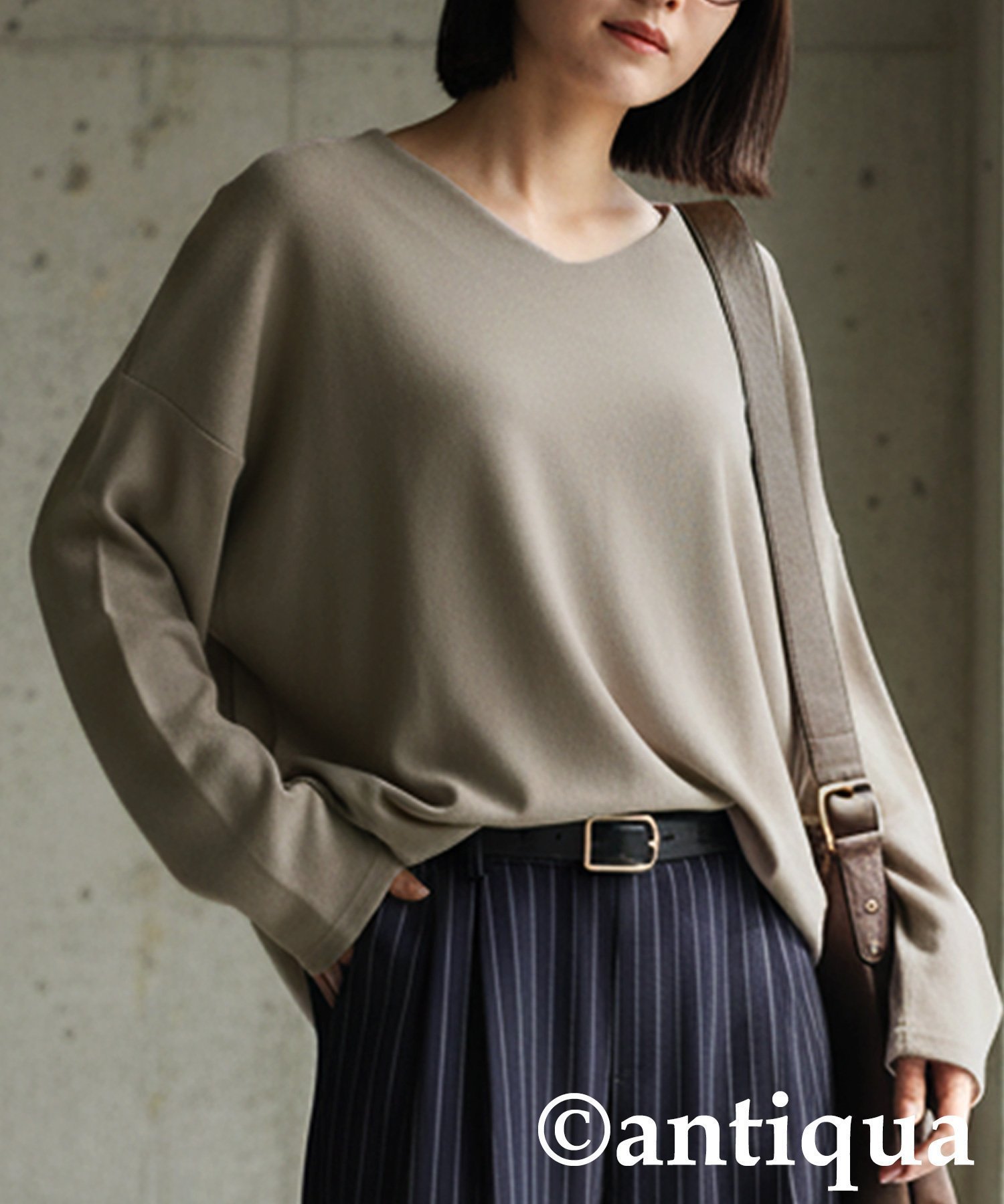 【アンティカ/antiqua】のantiqua アンティカ トップス 起毛 リブ 長袖 AY-00081 人気、トレンドファッション・服の通販 founy(ファニー) 　ファッション　Fashion　レディースファッション　Fashion for Women　トップス・カットソー　Cut & Sew Tops　セットアップ　Set-Up, Coordinated Outfit　長袖　Long Sleeve, Full Sleeve　バランス　Balance, Style Balance　パープル　Purple, Violet　無地　Plain, Solid Color　リラックス　Relax, Relaxed Fit　A/W・秋冬　Autumn/Winter　 other-1|ID: prp329100004796564 ipo3291000000035140937