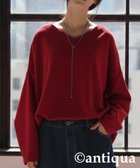 【アンティカ/antiqua】のantiqua アンティカ トップス 起毛 リブ 長袖 AY-00081 人気、トレンドファッション・服の通販 founy(ファニー) ファッション Fashion レディースファッション Fashion for Women トップス・カットソー Cut & Sew Tops セットアップ Set-Up, Coordinated Outfit 長袖 Long Sleeve, Full Sleeve バランス Balance, Style Balance パープル Purple, Violet 無地 Plain, Solid Color リラックス Relax, Relaxed Fit A/W・秋冬 Autumn/Winter thumbnail 12 レッド/Vネック|ID: prp329100004796564 ipo3291000000035140944