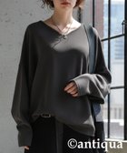 【アンティカ/antiqua】のantiqua アンティカ トップス 起毛 リブ 長袖 AY-00081 人気、トレンドファッション・服の通販 founy(ファニー) ファッション Fashion レディースファッション Fashion for Women トップス・カットソー Cut & Sew Tops セットアップ Set-Up, Coordinated Outfit 長袖 Long Sleeve, Full Sleeve バランス Balance, Style Balance パープル Purple, Violet 無地 Plain, Solid Color リラックス Relax, Relaxed Fit A/W・秋冬 Autumn/Winter thumbnail 16 ダークグレー/Vネック|ID: prp329100004796564 ipo3291000000035140945