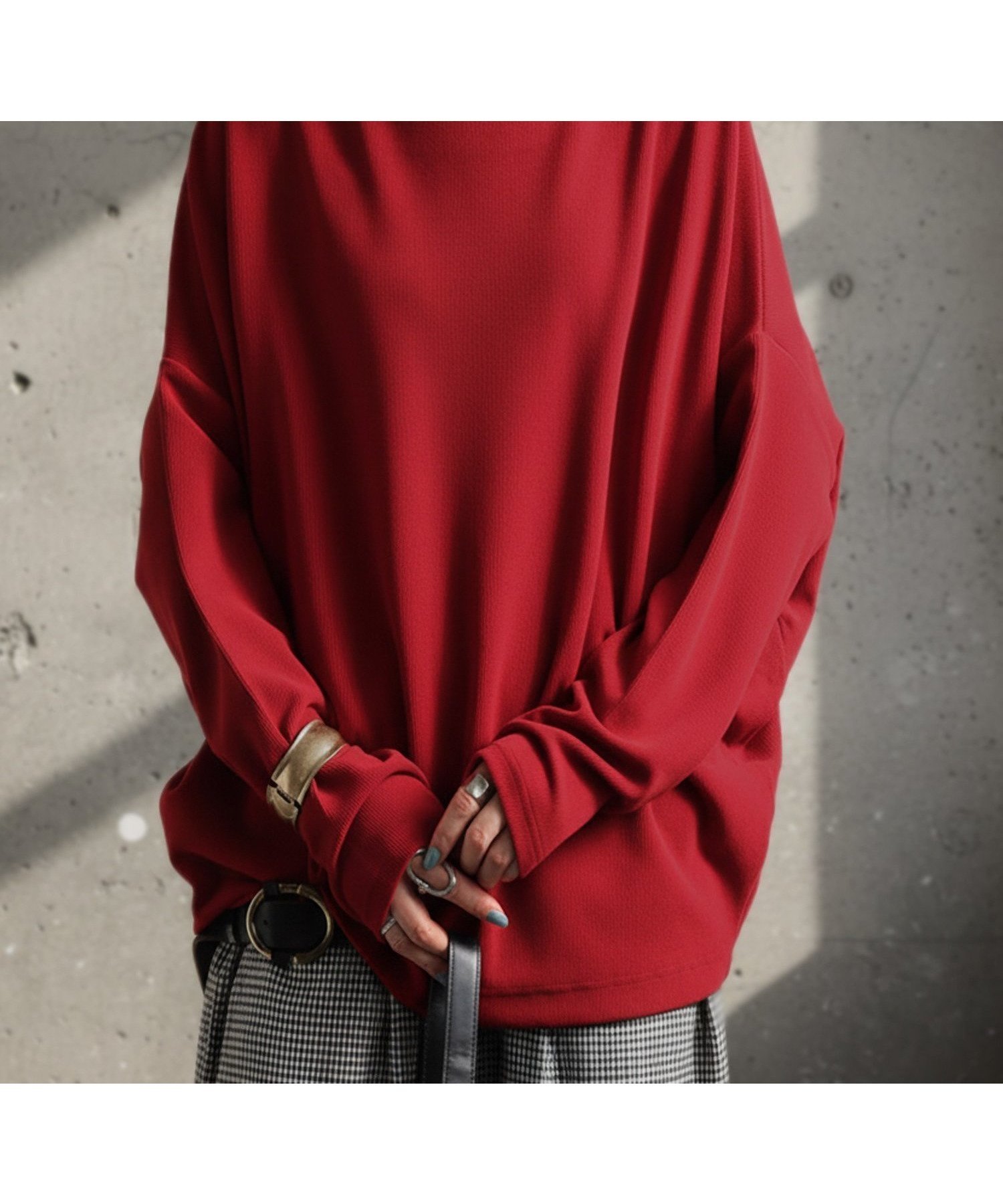 【アンティカ/antiqua】のantiqua アンティカ トップス 起毛 リブ 長袖 AY-00081 インテリア・キッズ・メンズ・レディースファッション・服の通販 founy(ファニー) 　ファッション　Fashion　レディースファッション　Fashion for Women　トップス・カットソー　Cut & Sew Tops　セットアップ　Set-Up, Coordinated Outfit　長袖　Long Sleeve, Full Sleeve　バランス　Balance, Style Balance　パープル　Purple, Violet　無地　Plain, Solid Color　リラックス　Relax, Relaxed Fit　A/W・秋冬　Autumn/Winter　29 レッド/ボートネック|ID: prp329100004796564 ipo3291000000035140949