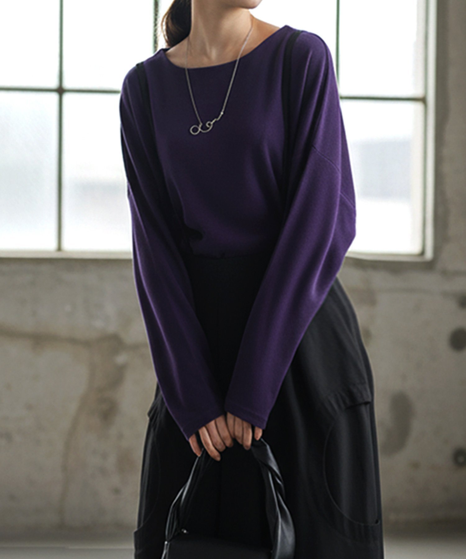 【アンティカ/antiqua】のantiqua アンティカ トップス 起毛 リブ 長袖 AY-00081 インテリア・キッズ・メンズ・レディースファッション・服の通販 founy(ファニー) 　ファッション　Fashion　レディースファッション　Fashion for Women　トップス・カットソー　Cut & Sew Tops　セットアップ　Set-Up, Coordinated Outfit　長袖　Long Sleeve, Full Sleeve　バランス　Balance, Style Balance　パープル　Purple, Violet　無地　Plain, Solid Color　リラックス　Relax, Relaxed Fit　A/W・秋冬　Autumn/Winter　38 パープル/ボートネック|ID: prp329100004796564 ipo3291000000035140953