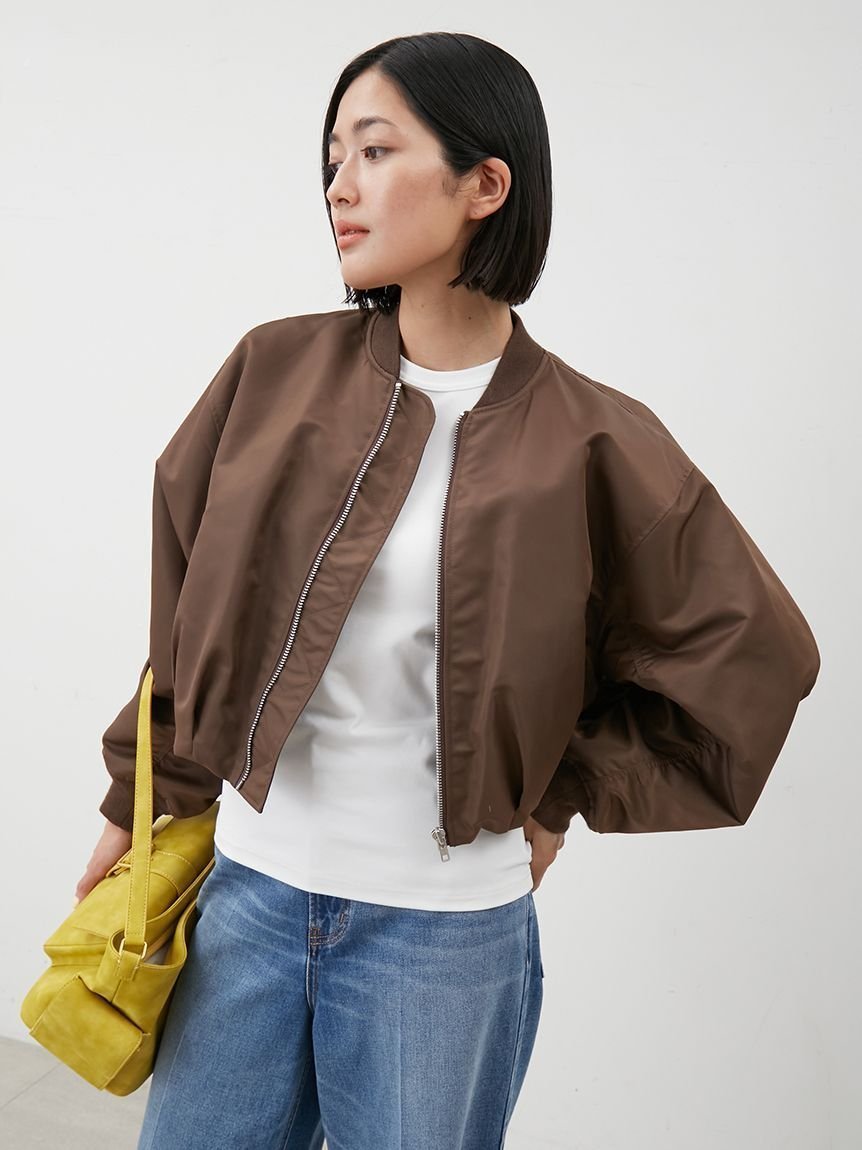 【ミラオーウェン/Mila Owen】のリサイクルナイロンショートバブルMA-1 インテリア・キッズ・メンズ・レディースファッション・服の通販 founy(ファニー) 　ファッション　Fashion　レディースファッション　Fashion for Women　アウター　Coat / Outerwear Collection　MA-1ジャケット　MA-1 Bomber Jackets / Flight Jackets　インナー　Innerwear　秋　Autumn　今季　This Season, Current Season　ショート　Short, Short Length　スタイリッシュ　Stylish, Fashionable　スマート　Smart, Elegant　トレンド　Trend, Trending Now　定番　Standard, Basic Item　フォルム　Silhouette, Form　ベーシック　Basic, Essential　ポケット　Pocket, Pocket Detail　リアル　Real, Realistic　A/W・秋冬　Autumn/Winter　エレガント 上品　Elegant　BRW[058]|ID: prp329100004796593 ipo3291000000034800414