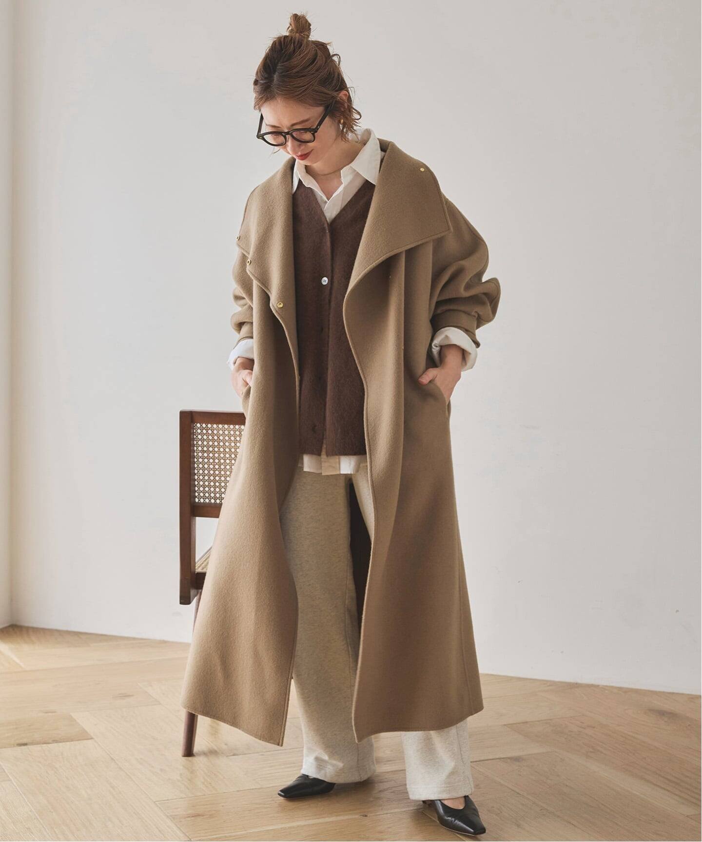 【スピック&スパン/Spick & Span】の《WEB限定 / 追加2 》ビーバーニュアンスカラーオーバーコート インテリア・キッズ・メンズ・レディースファッション・服の通販 founy(ファニー) 　ファッション　Fashion　レディースファッション　Fashion for Women　アウター　Coat / Outerwear Collection　コート・ロングコート・ピーコート　Long Coats, Peacoats & More　再入荷　Restock / Back in Stock　キャメル|ID: prp329100004796656 ipo3291000000034998865