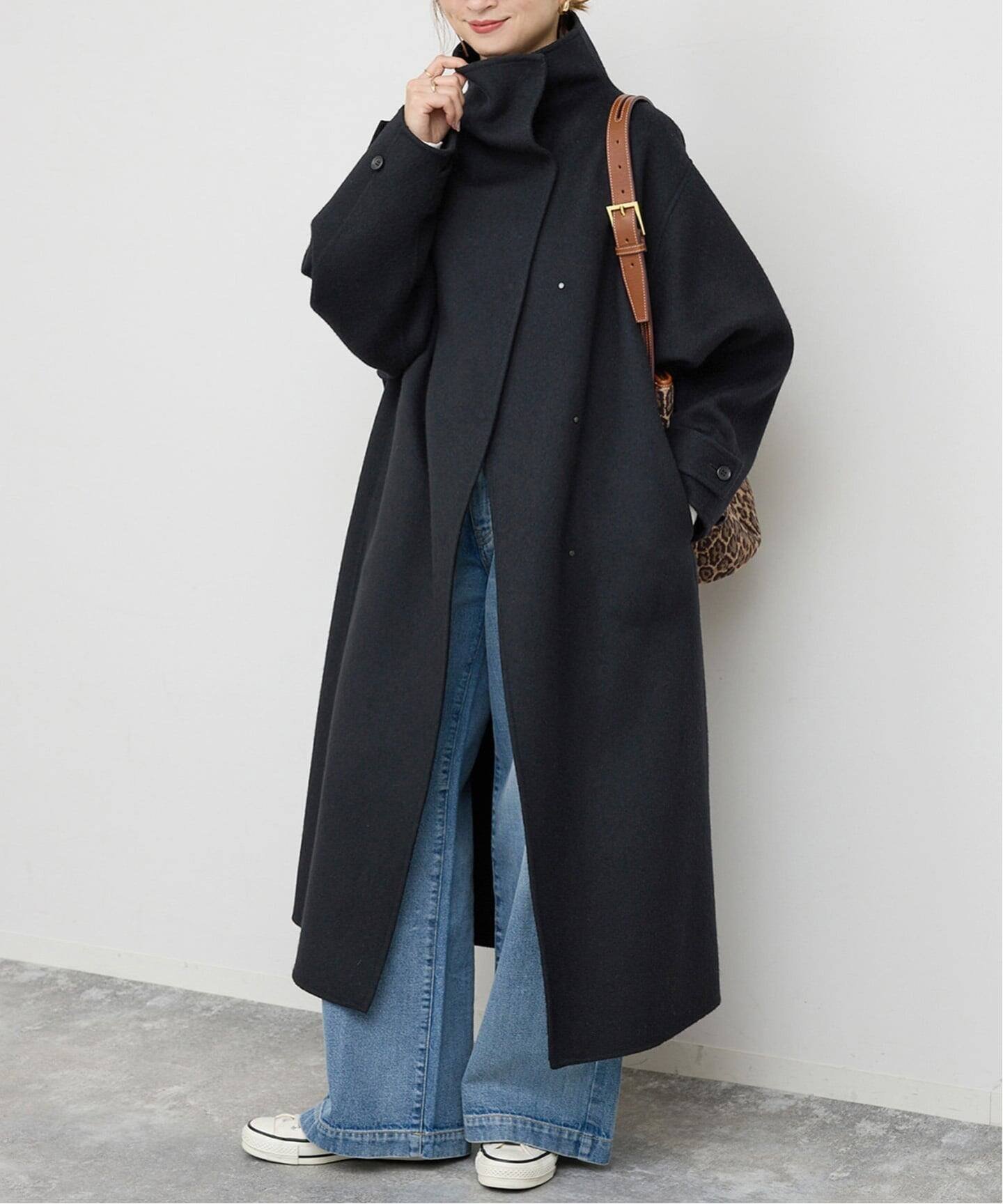 【スピック&スパン/Spick & Span】の《WEB限定 / 追加2 》ビーバーニュアンスカラーオーバーコート インテリア・キッズ・メンズ・レディースファッション・服の通販 founy(ファニー) 　ファッション　Fashion　レディースファッション　Fashion for Women　アウター　Coat / Outerwear Collection　コート・ロングコート・ピーコート　Long Coats, Peacoats & More　再入荷　Restock / Back in Stock　ブラック|ID: prp329100004796656 ipo3291000000034998867