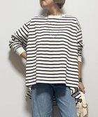 【リラクロ/relaclo】のmitis/OE天竺バックフレアロンT 人気、トレンドファッション・服の通販 founy(ファニー) ファッション Fashion レディースファッション Fashion for Women トップス・カットソー Cut & Sew Tops ロングTシャツ・Tシャツ Longline T-Shirts & Tees バッグ Bags デニム Denim, Jeans Material フェミニン Feminine, Girly thumbnail アイボリー×ブラック|ID: prp329100004796677 ipo3291000000034801403