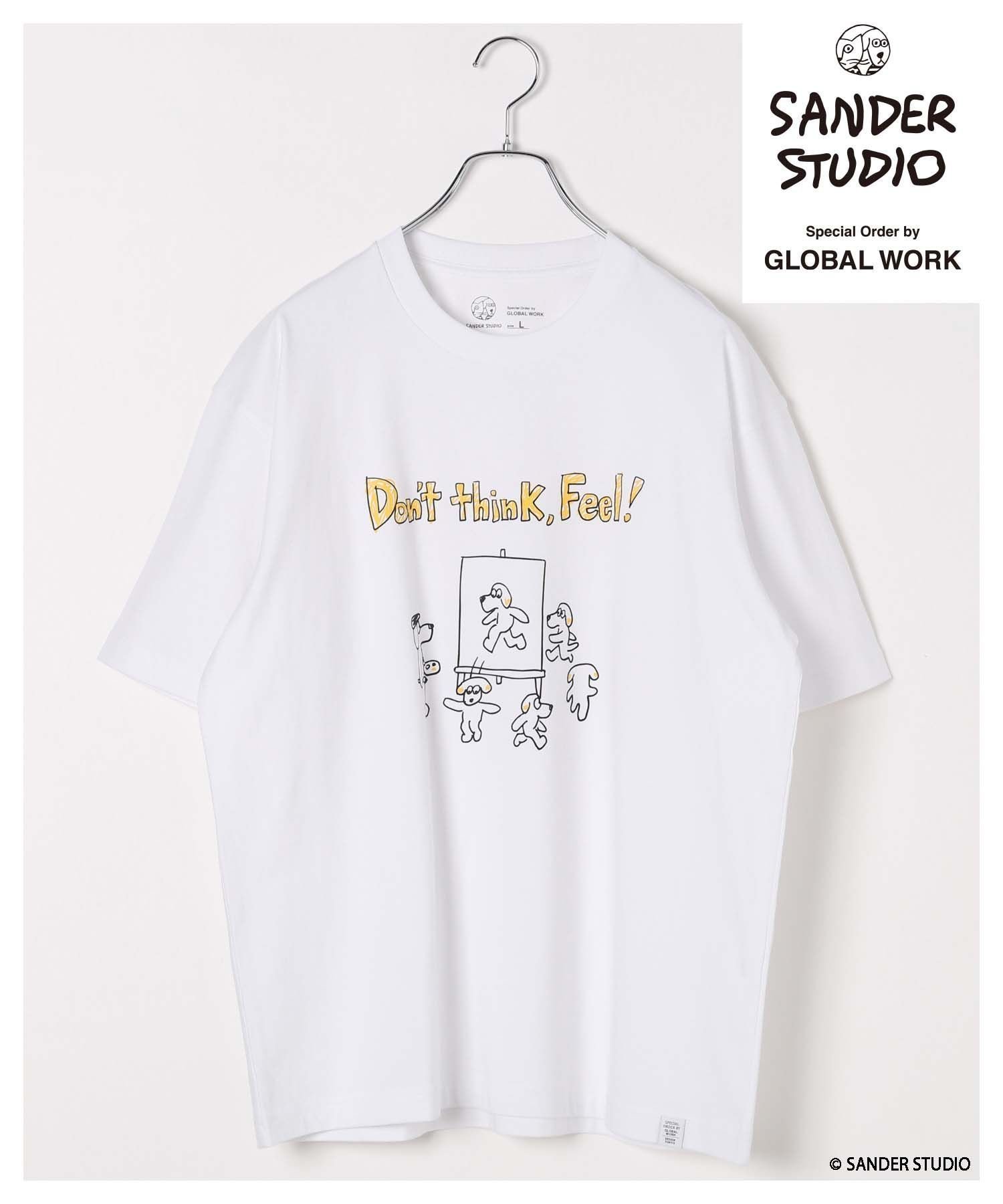 【グローバルワーク/GLOBAL WORK】のSANDER STUDIO Tシャツ/323526 インテリア・キッズ・メンズ・レディースファッション・服の通販 founy(ファニー) ファッション Fashion レディースファッション Fashion for Women トップス・カットソー Cut & Sew Tops シャツ・ブラウス・オフィスカジュアル Elegant Blouses & Button-Ups ロングTシャツ・Tシャツ Longline T-Shirts & Tees おすすめ Recommended / Our Picks イラスト Illustration キャラクター Character, Licensed Characters グラフィック Graphic, Graphic Design コラボ Collaboration, Collab スペシャル Special, Limited Edition リラックス Relax, Relaxed Fit ワイド Wide, Wide Fit ワーク Workwear, Utility Style ホワイト犬Dontthink02|ID: prp329100004796709 ipo3291000000035025978