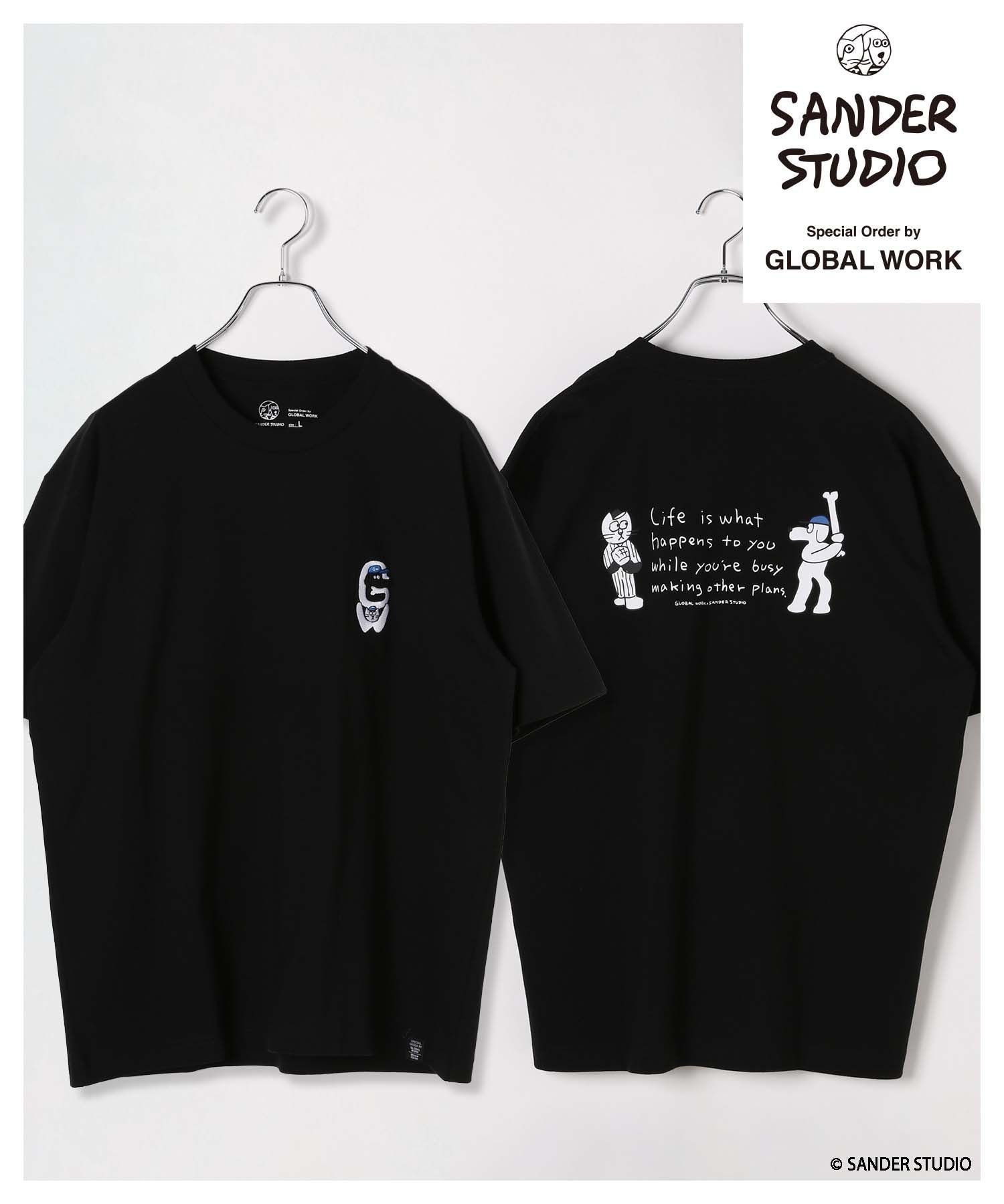 【グローバルワーク/GLOBAL WORK】のSANDER STUDIO Tシャツ/323526 インテリア・キッズ・メンズ・レディースファッション・服の通販 founy(ファニー) ファッション Fashion レディースファッション Fashion for Women トップス・カットソー Cut & Sew Tops シャツ・ブラウス・オフィスカジュアル Elegant Blouses & Button-Ups ロングTシャツ・Tシャツ Longline T-Shirts & Tees おすすめ Recommended / Our Picks イラスト Illustration キャラクター Character, Licensed Characters グラフィック Graphic, Graphic Design コラボ Collaboration, Collab スペシャル Special, Limited Edition リラックス Relax, Relaxed Fit ワイド Wide, Wide Fit ワーク Workwear, Utility Style ブラックGWロゴ09|ID: prp329100004796709 ipo3291000000035025981