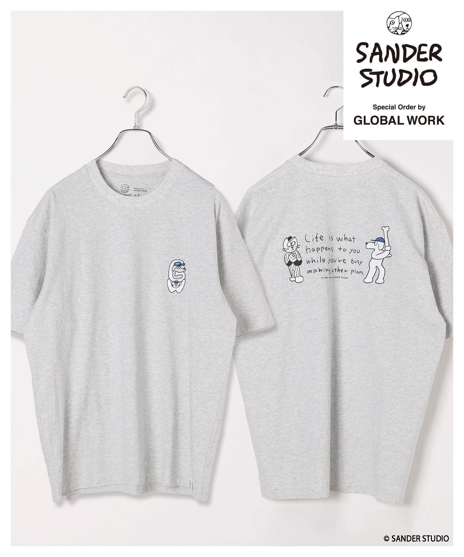 【グローバルワーク/GLOBAL WORK】のSANDER STUDIO Tシャツ/323526 インテリア・キッズ・メンズ・レディースファッション・服の通販 founy(ファニー) ファッション Fashion レディースファッション Fashion for Women トップス・カットソー Cut & Sew Tops シャツ・ブラウス・オフィスカジュアル Elegant Blouses & Button-Ups ロングTシャツ・Tシャツ Longline T-Shirts & Tees おすすめ Recommended / Our Picks イラスト Illustration キャラクター Character, Licensed Characters グラフィック Graphic, Graphic Design コラボ Collaboration, Collab スペシャル Special, Limited Edition リラックス Relax, Relaxed Fit ワイド Wide, Wide Fit ワーク Workwear, Utility Style グレーGWロゴ12|ID: prp329100004796709 ipo3291000000035025982
