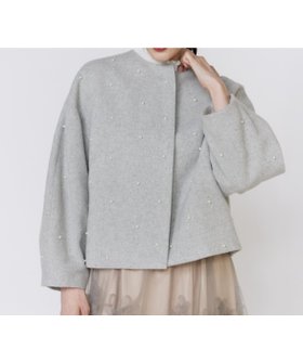 【マーリエ ル カセット/Maglie le cassetto】のパールショートコート 人気、トレンドファッション・服の通販 founy(ファニー) ファッション Fashion レディースファッション Fashion for Women アウター Coat / Outerwear Collection コート・ロングコート・ピーコート Long Coats, Peacoats & More キュプラ Cupro, Eco Fabric ショート Short, Short Length ジャケット Jacket, Outerwear スマート Smart, Elegant デニム Denim, Jeans Material バランス Balance, Style Balance パール Pearl, Pearl Accent ポケット Pocket, Pocket Detail ランダム Random, Irregular エレガント 上品 Elegant |ID:prp329100004796731