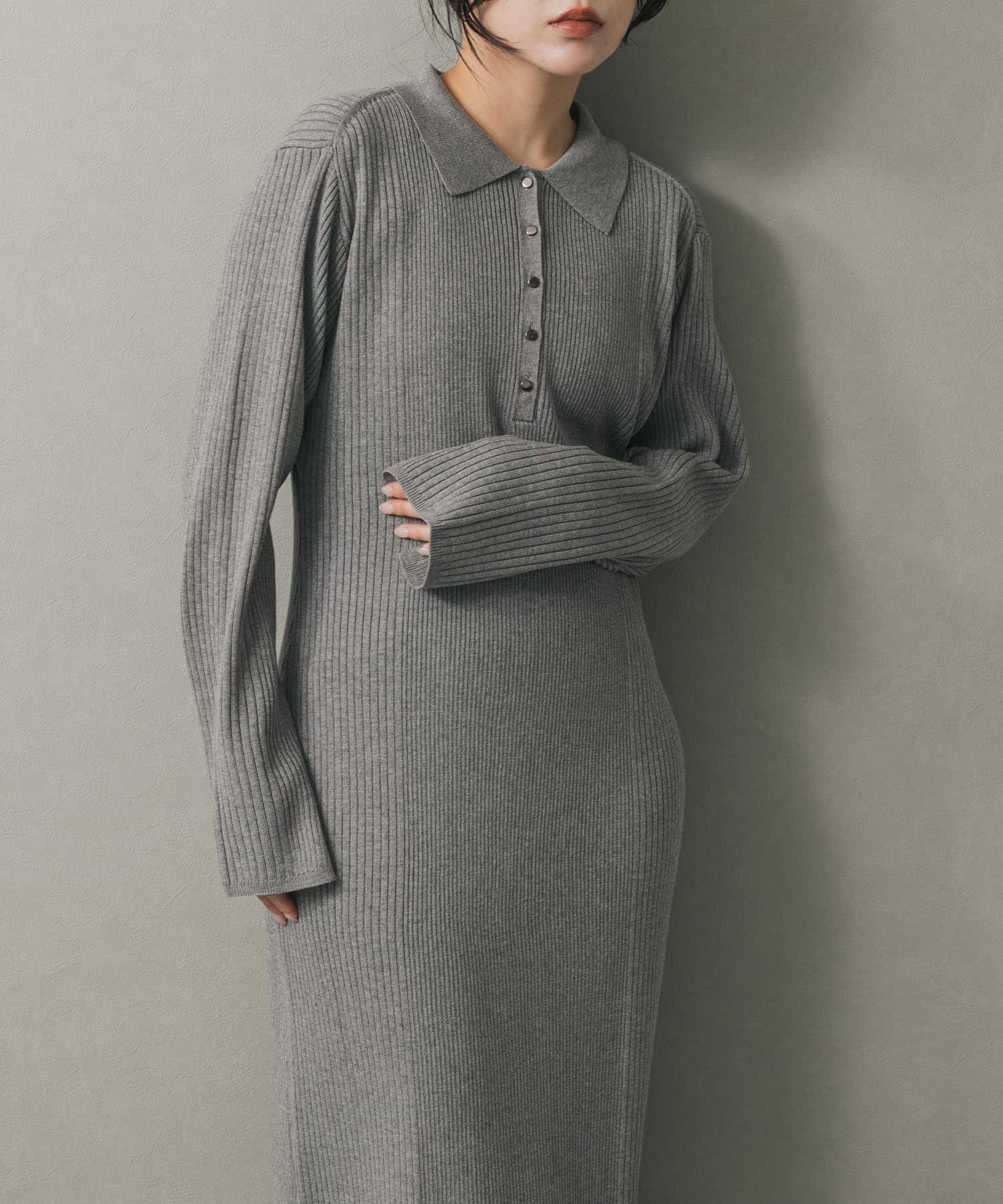 【センスオブプレイス/SENSE OF PLACE by URBAN RESEARCH】のエリツキリブニットワンピース インテリア・キッズ・メンズ・レディースファッション・服の通販 founy(ファニー) ファッション Fashion レディースファッション Fashion for Women ワンピース Dresses ニットワンピース Knit Dresses 2025年 2025 2025-2026秋冬・A/W Autumn/Winter 2025–26 AW25–26 冬 Winter / This Winter リラックス Relax, Relaxed Fit エレガント 上品 Elegant A/W・秋冬 Autumn/Winter GRAY|ID: prp329100004796774 ipo3291000000034802584